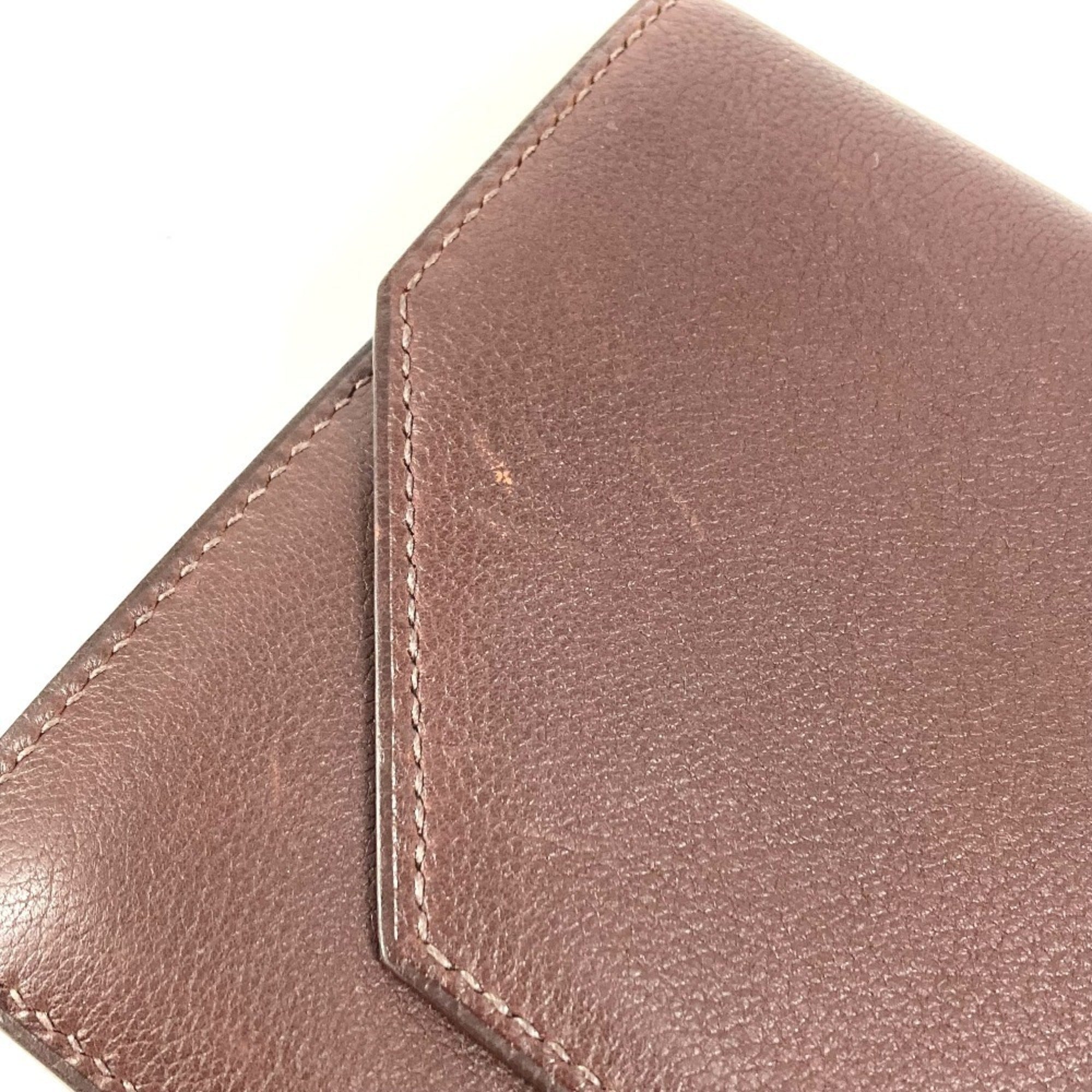 Hermes Brown Leather Clutch Bag Handbag Pouch (Pre-Owned)