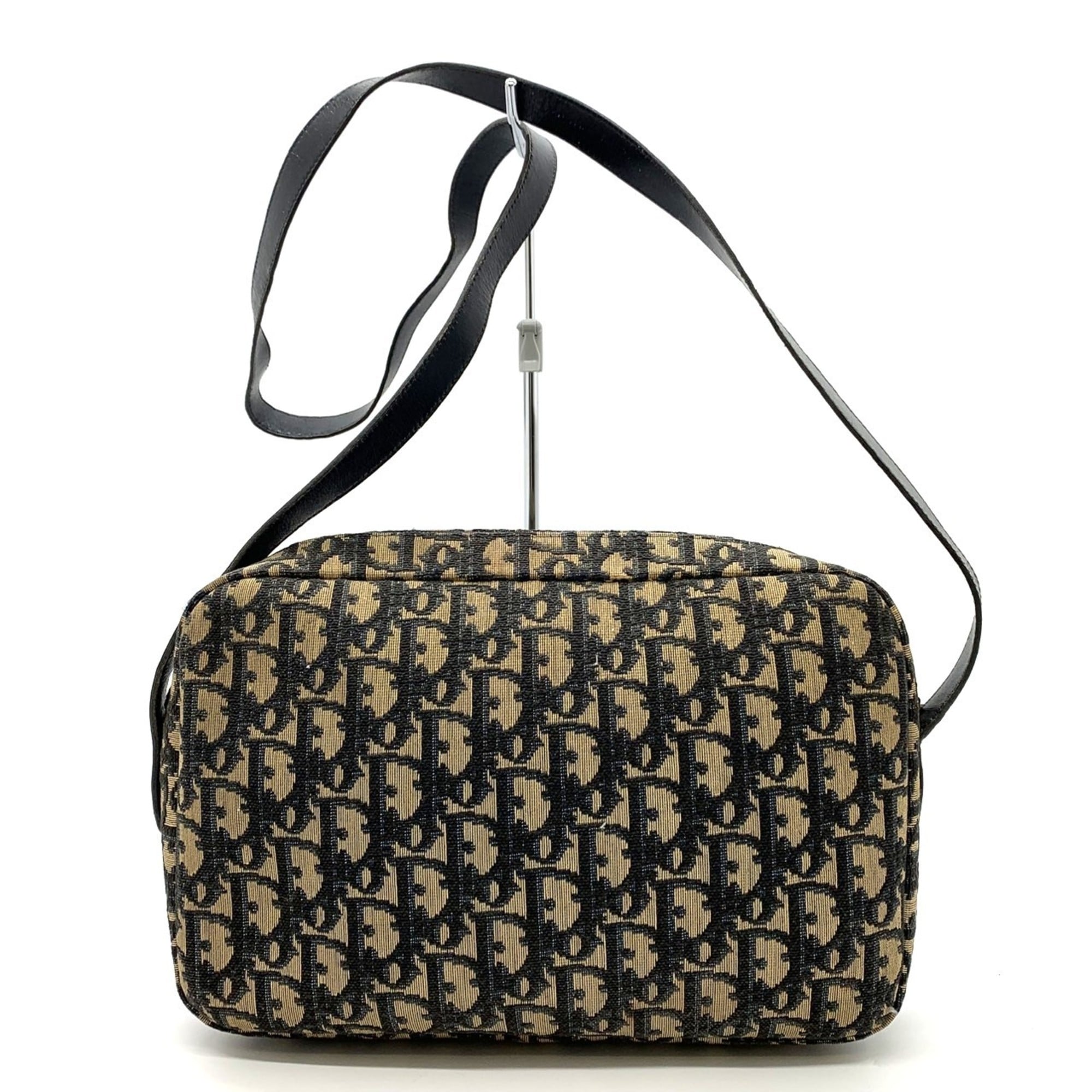 Christian Dior Trotter Brown Canvas Leather Shoulder Bag (Pre-Owned)