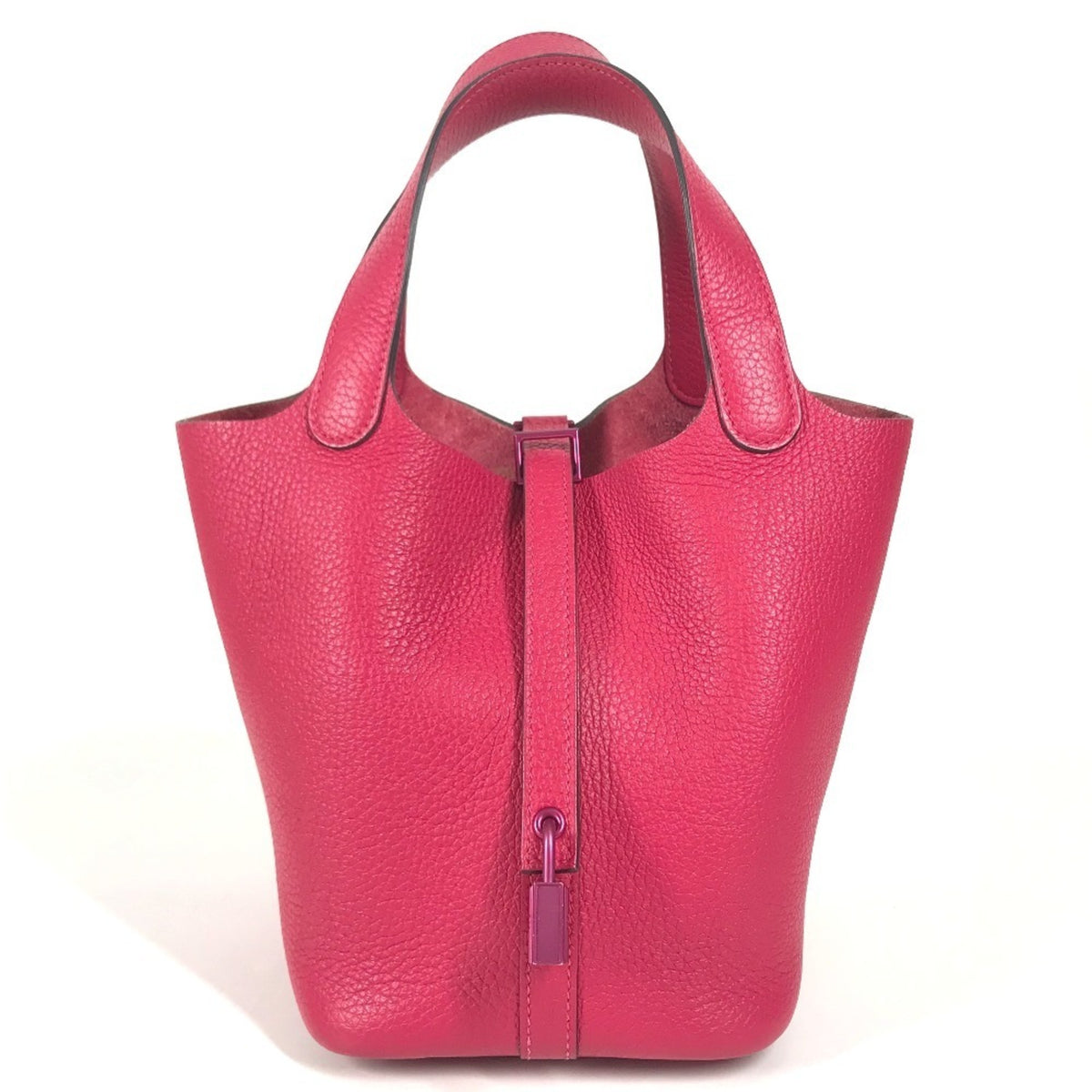 Hermes Pink Taurillon Clemence Leather Handbag (Pre-Owned)