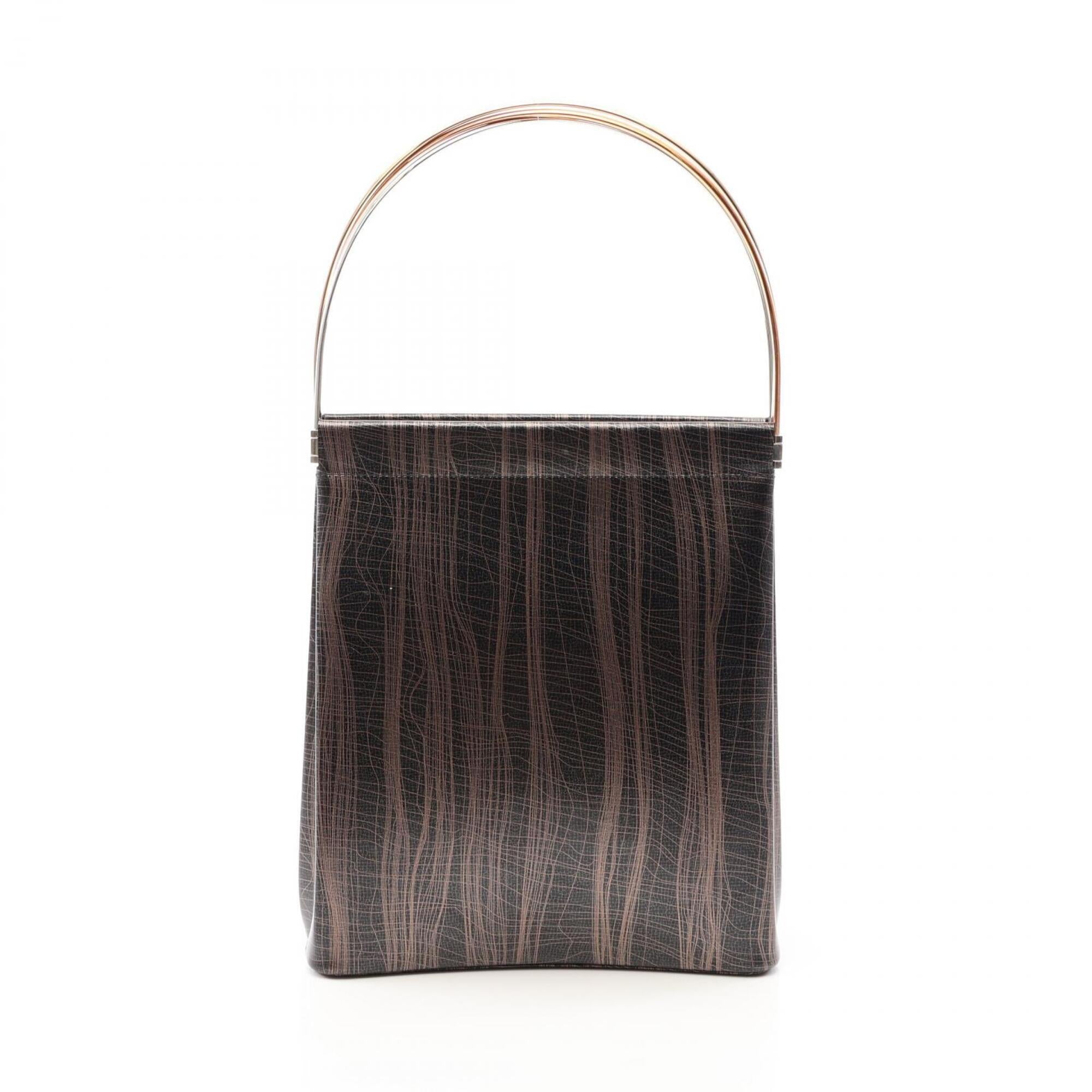 Cartier Black Brown Leather Handbag (Pre-Owned)