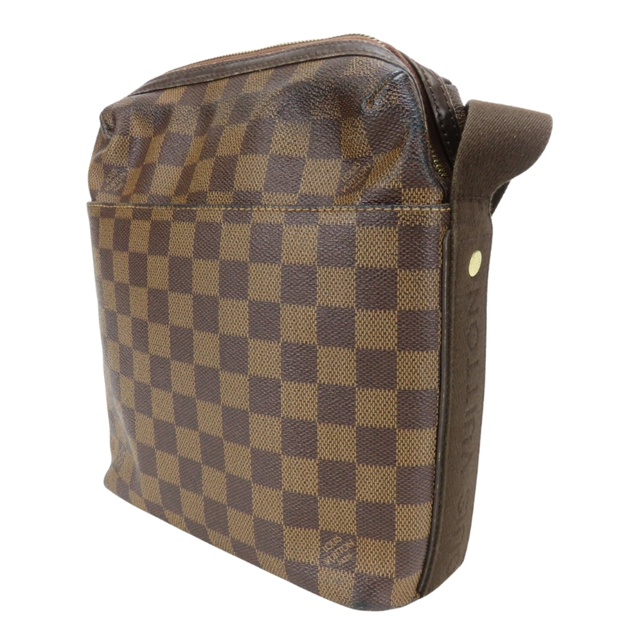Louis Vuitton Damier Brown Damier Canvas Ebene Damier Canvas Leather Shoulder Bag (Pre-Owned)