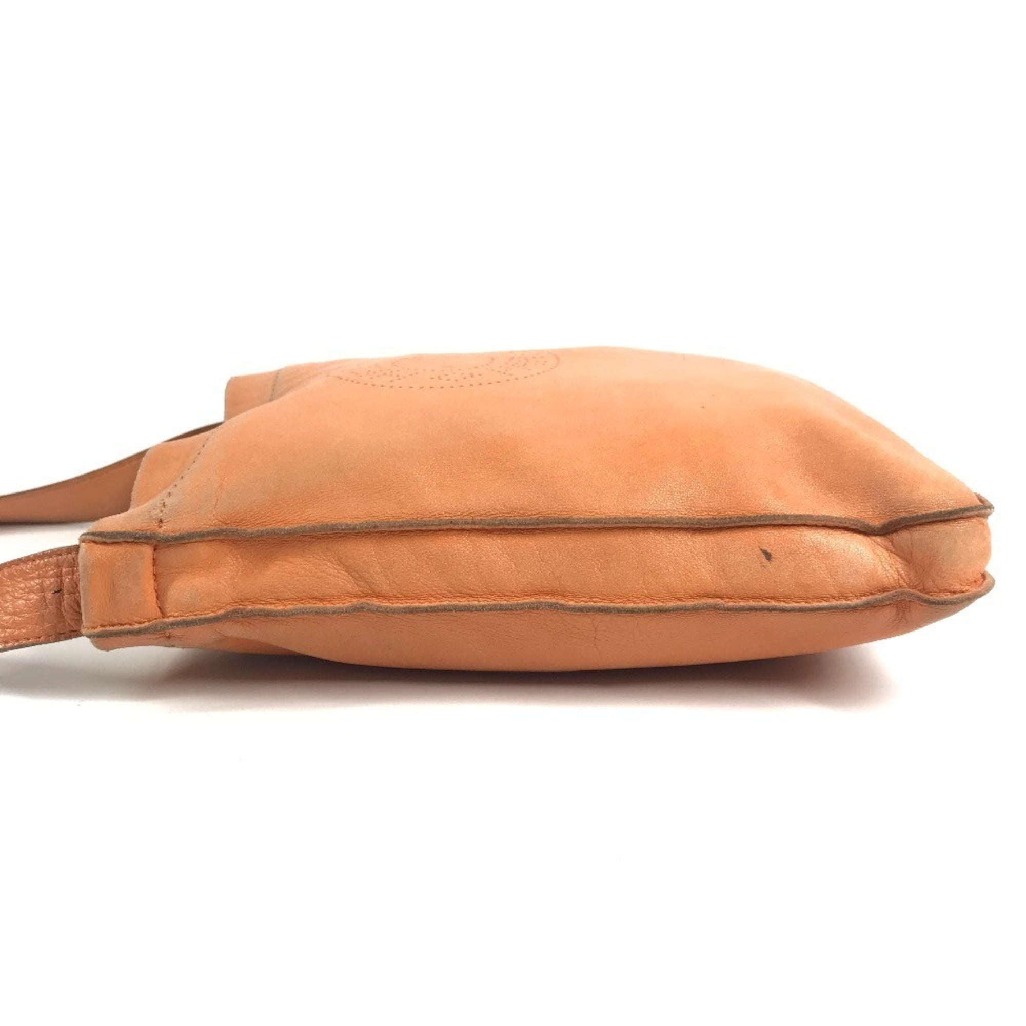 Hermes Orange Leather Pochette Shoulder Bag (Pre-Owned)