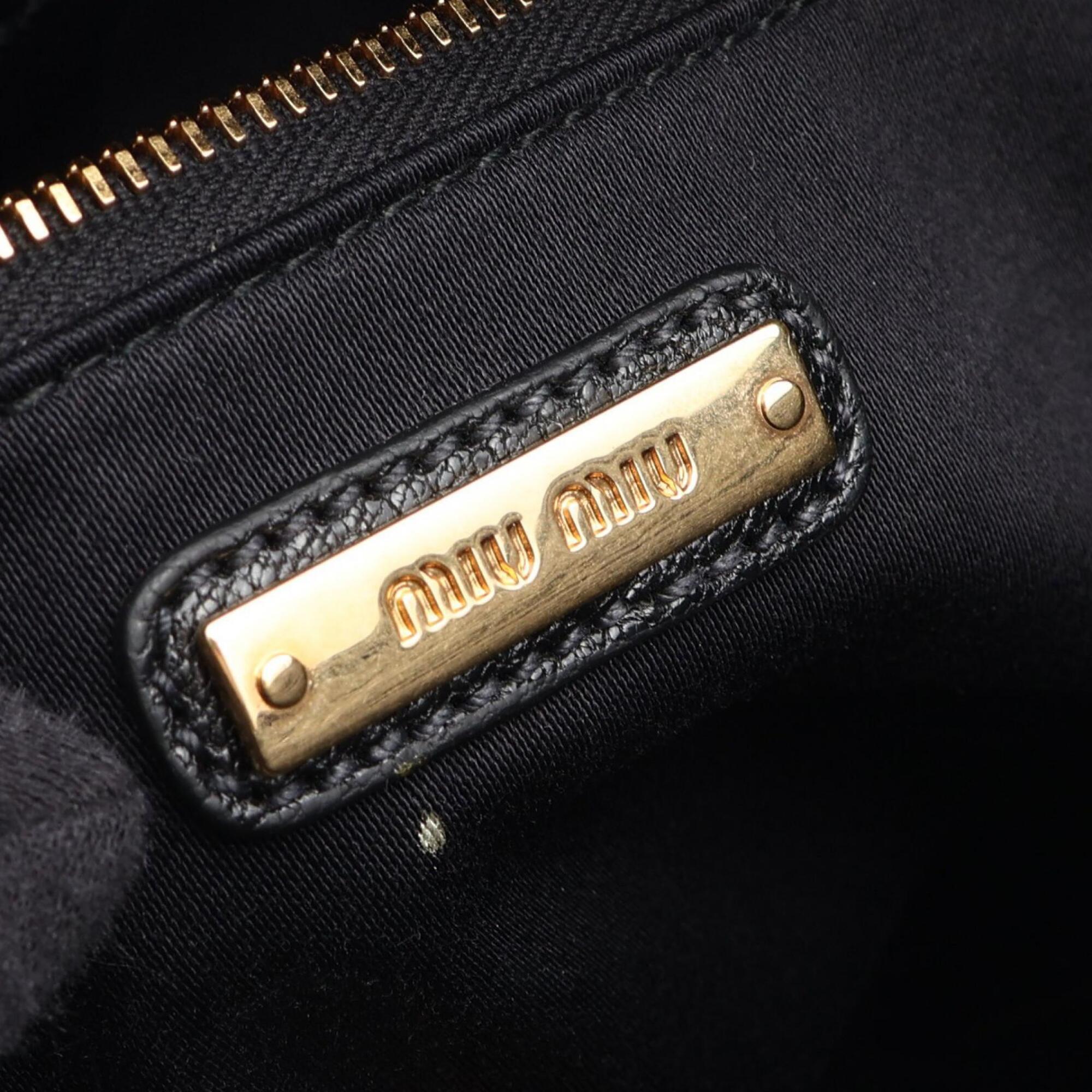 Miu Miu Black Leather Handbag Shoulder Bag (Pre-Owned)