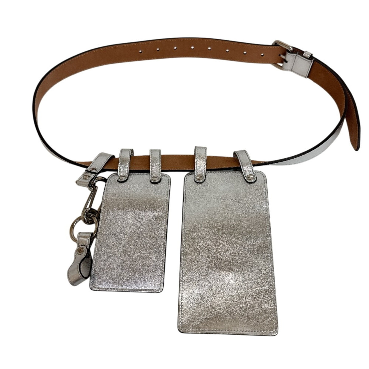 Fendi Silver Leather Fanny Pack (Pre-Owned)