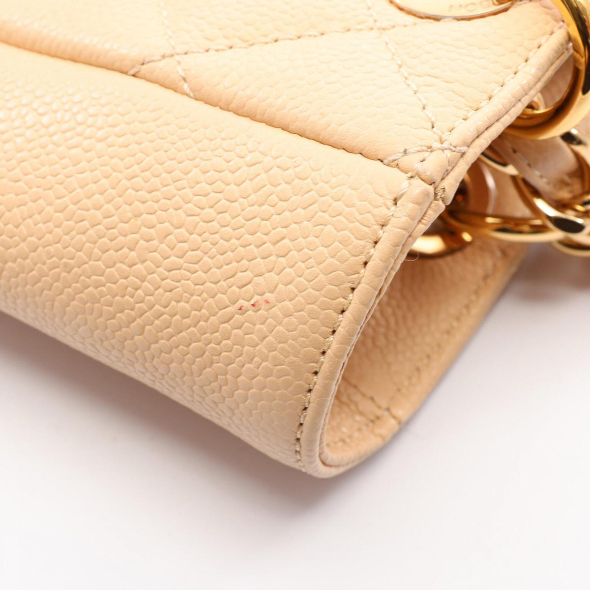 Chanel Beige Grained Calfskin Handbag Tote Bag (Pre-Owned)