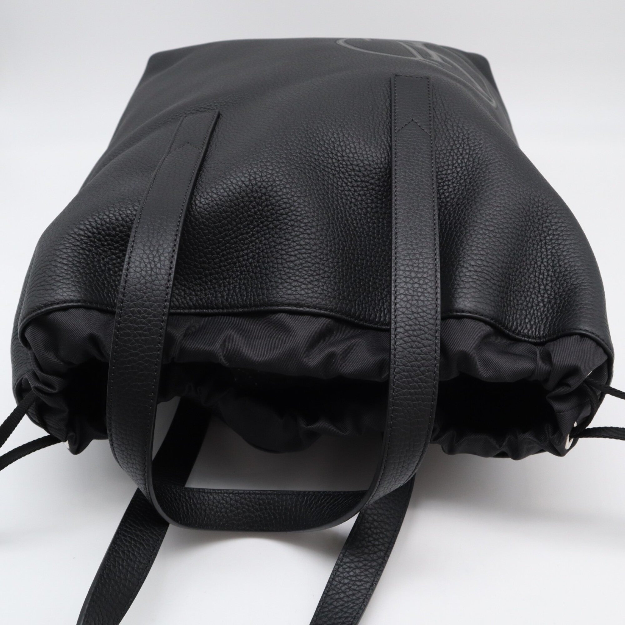 Louis Vuitton Black Gray Leather Tote Bag (Pre-Owned)