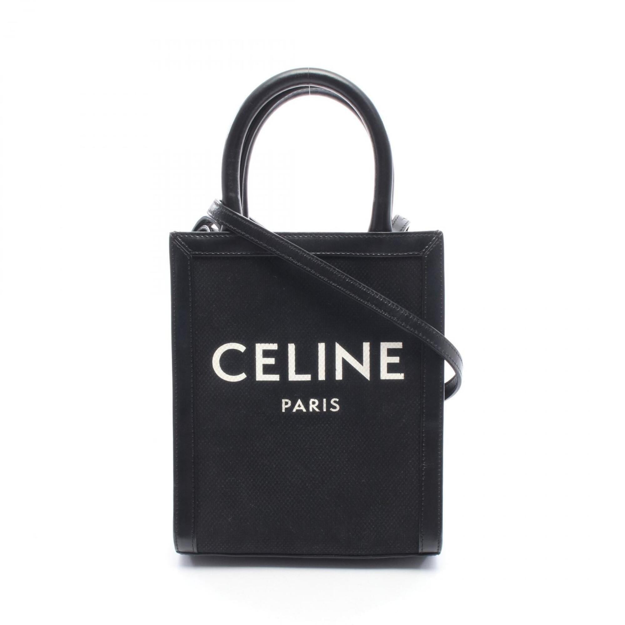 Celine Black Canvas Handbag Shoulder Bag (Pre-Owned)