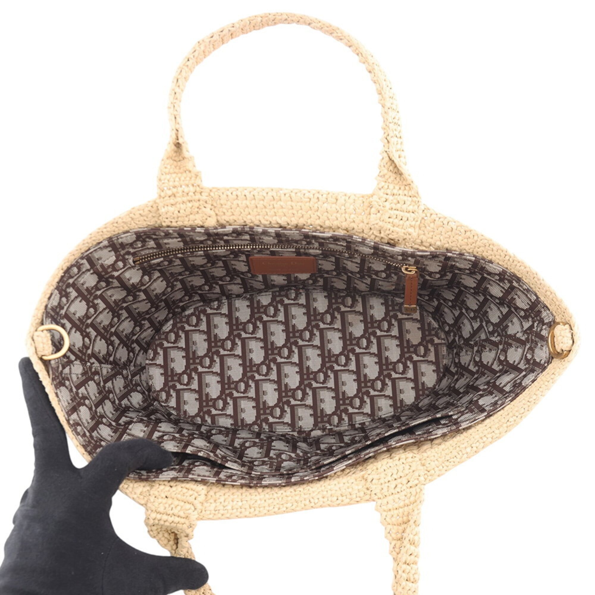 Christian Dior Brown Raffia Handbag (Pre-Owned)