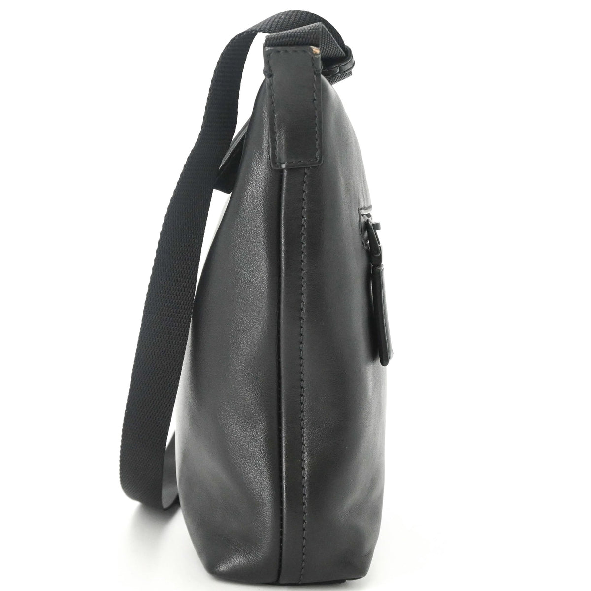 Prada Black Blue Leather Shoulder Bag (Pre-Owned)