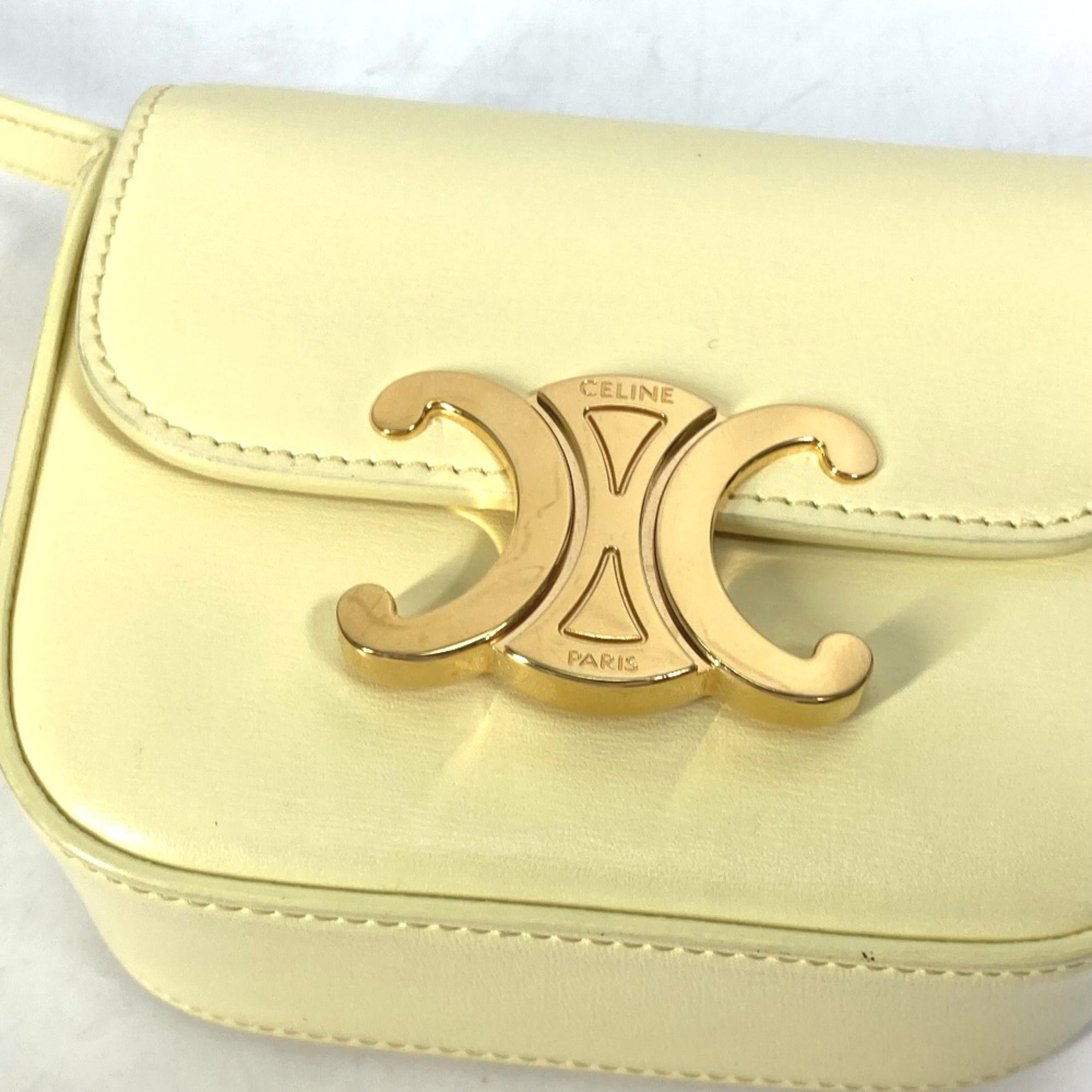 Celine Yellow Leather Shoulder Bag (Pre-Owned)