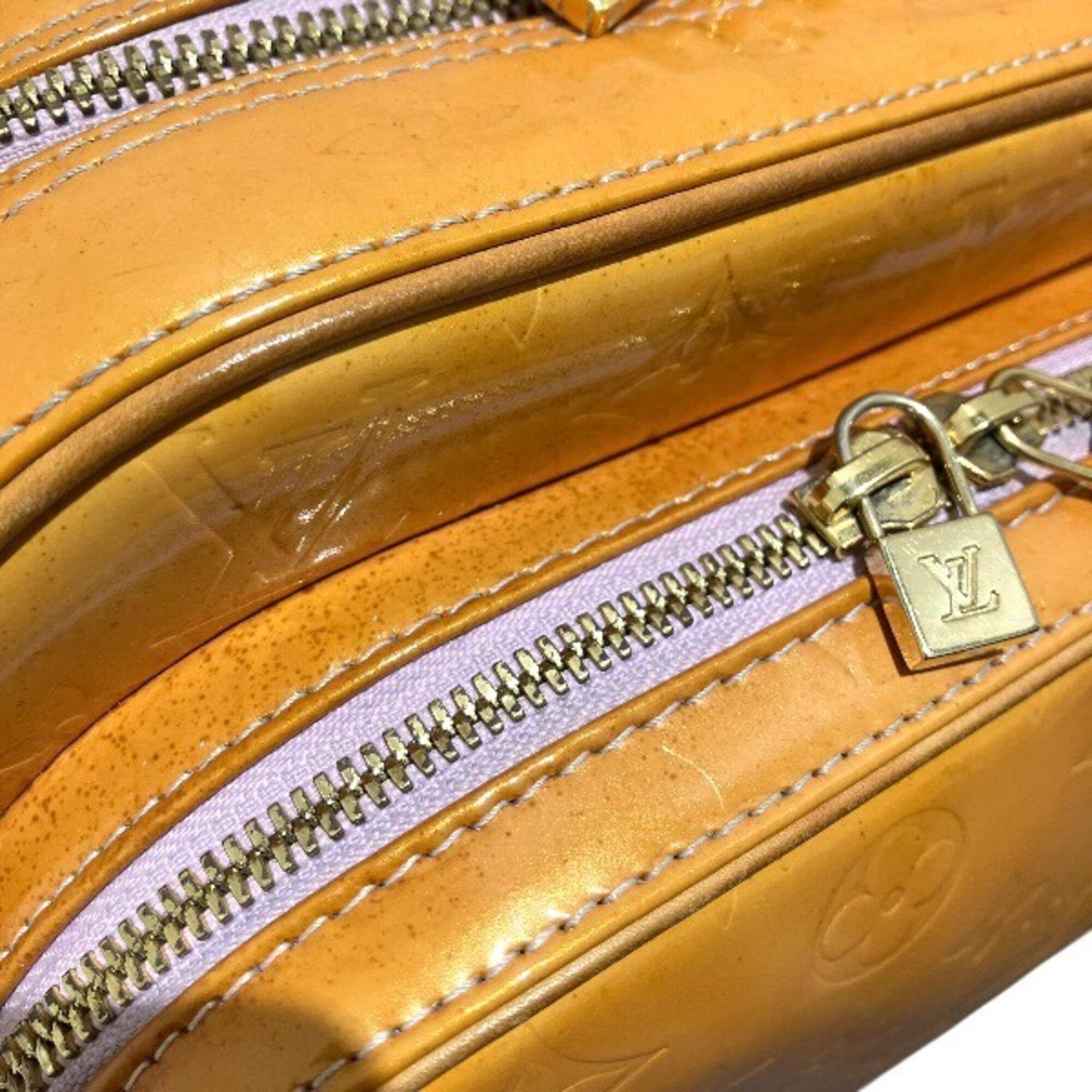 Louis Vuitton Orange Pink Leather Backpack Handbag (Pre-Owned)