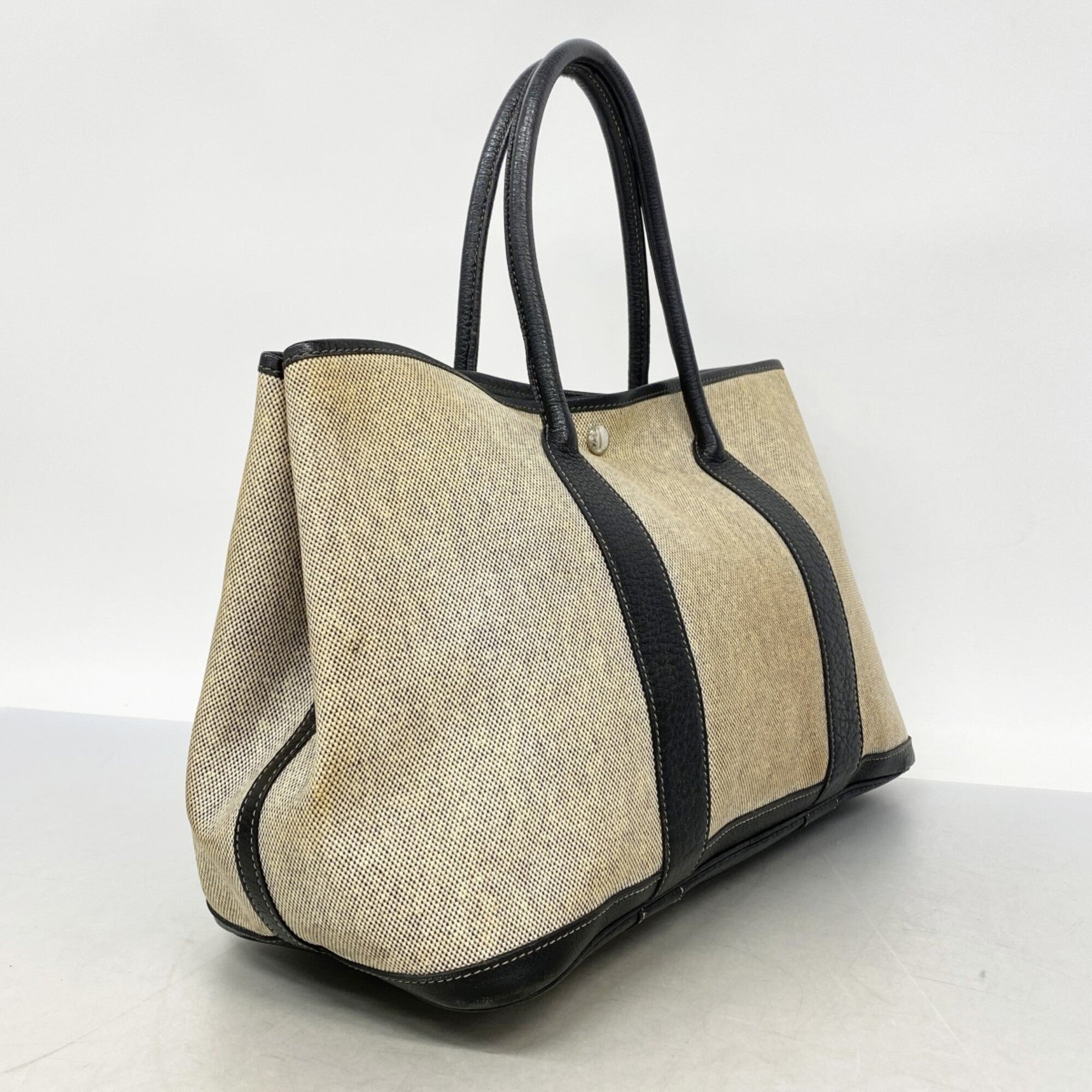 Hermes Black Toile H Tote Bag (Pre-Owned)