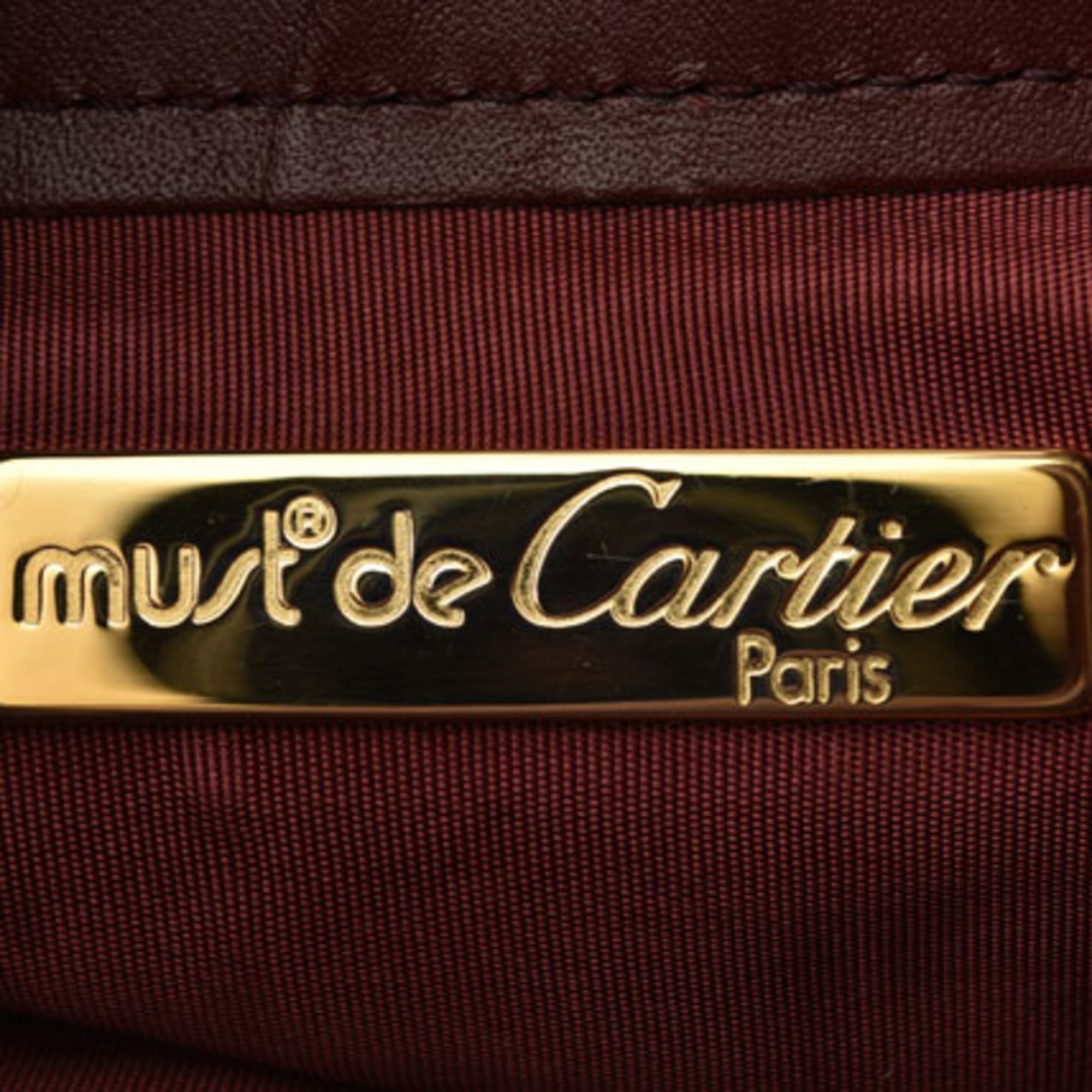 Cartier Bordeaux Leather Shoulder Bag (Pre-Owned)