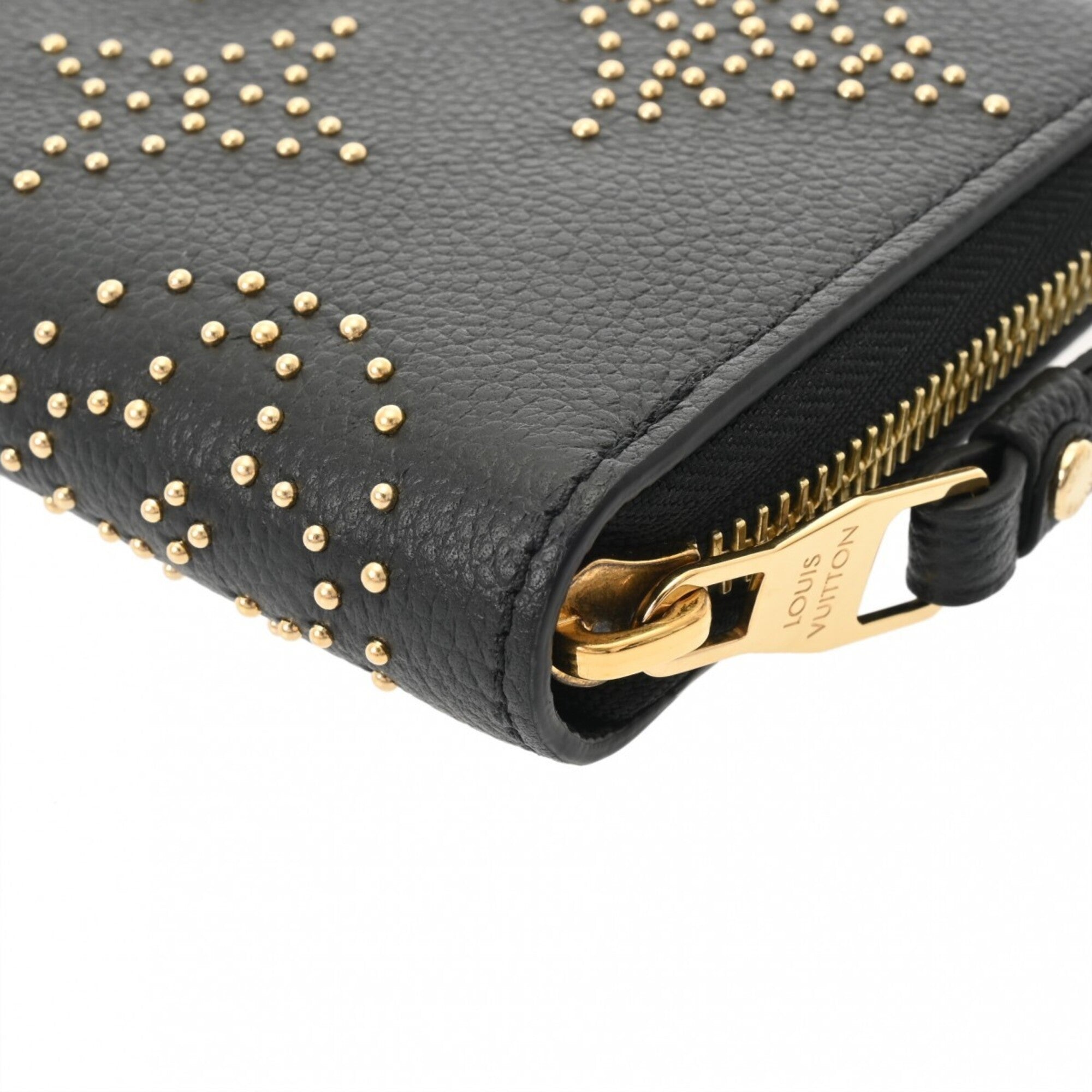 Louis Vuitton Noir Leather Long Wallet (Bi-Fold) (Pre-Owned)
