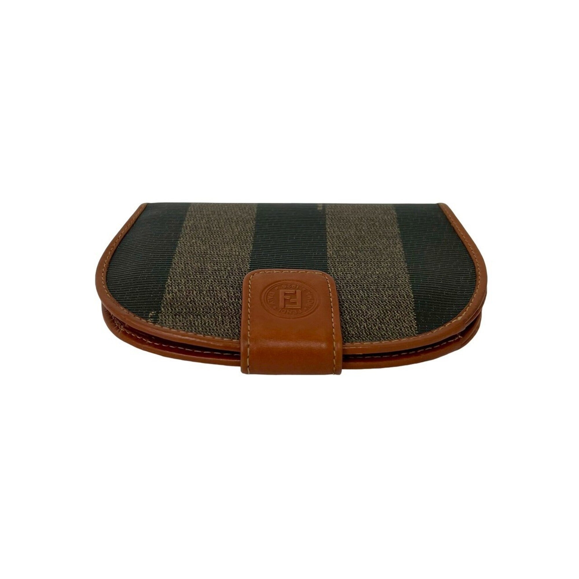 Fendi Black Brown Khaki Leather Pvc Wallet (Bi-Fold) (Pre-Owned)