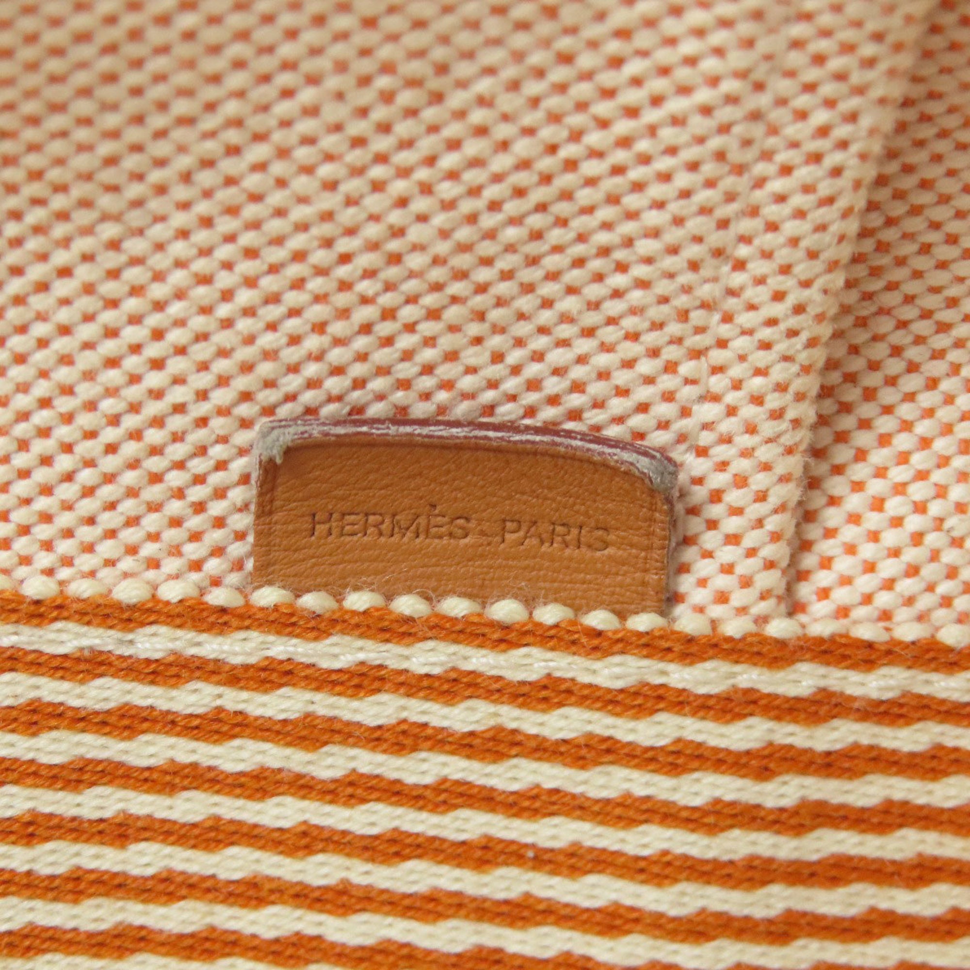 Hermes Orange Canvas Handbag (Pre-Owned)
