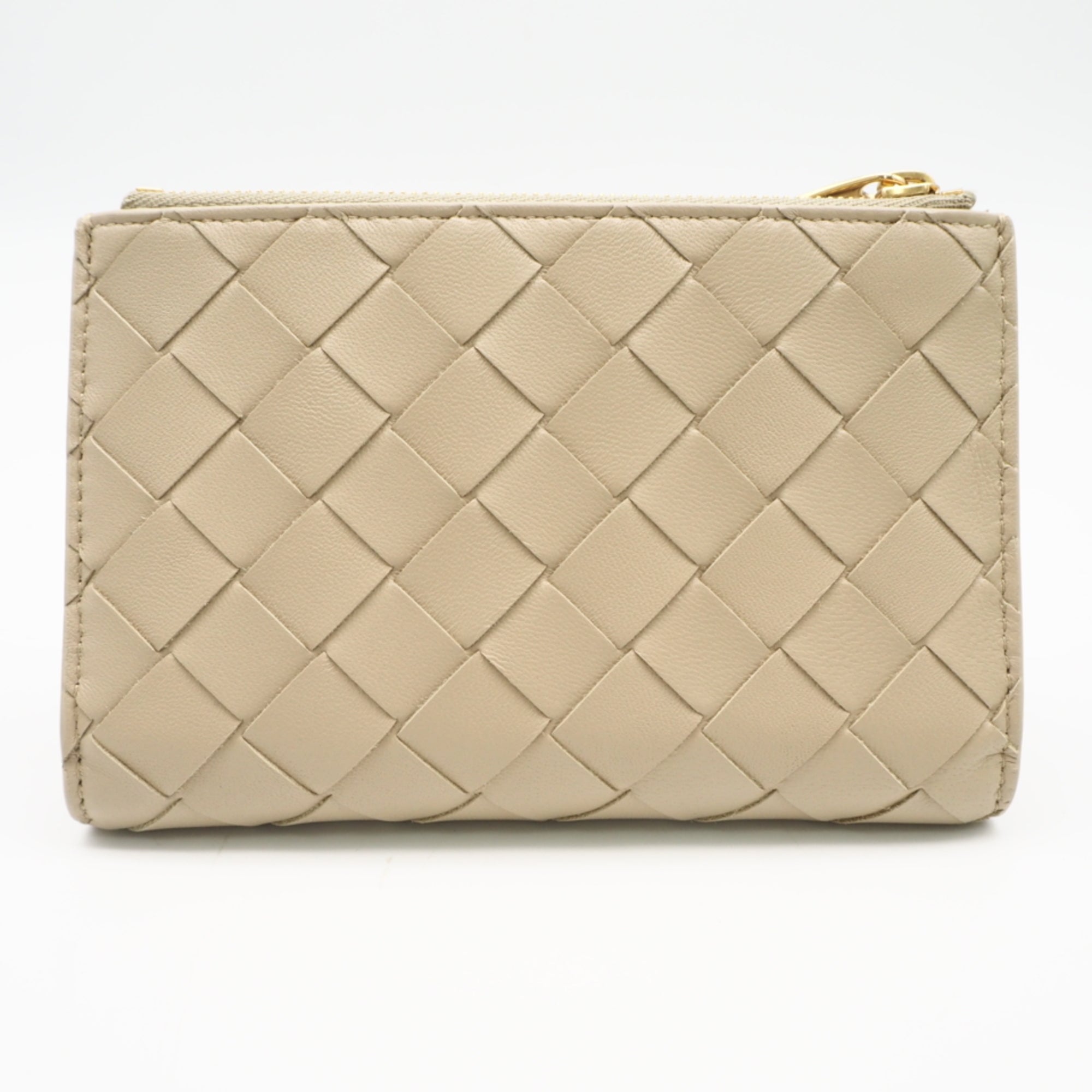 Bottega Veneta Intrecciato Beige Leather Wallet (Bi-Fold) (Pre-Owned)