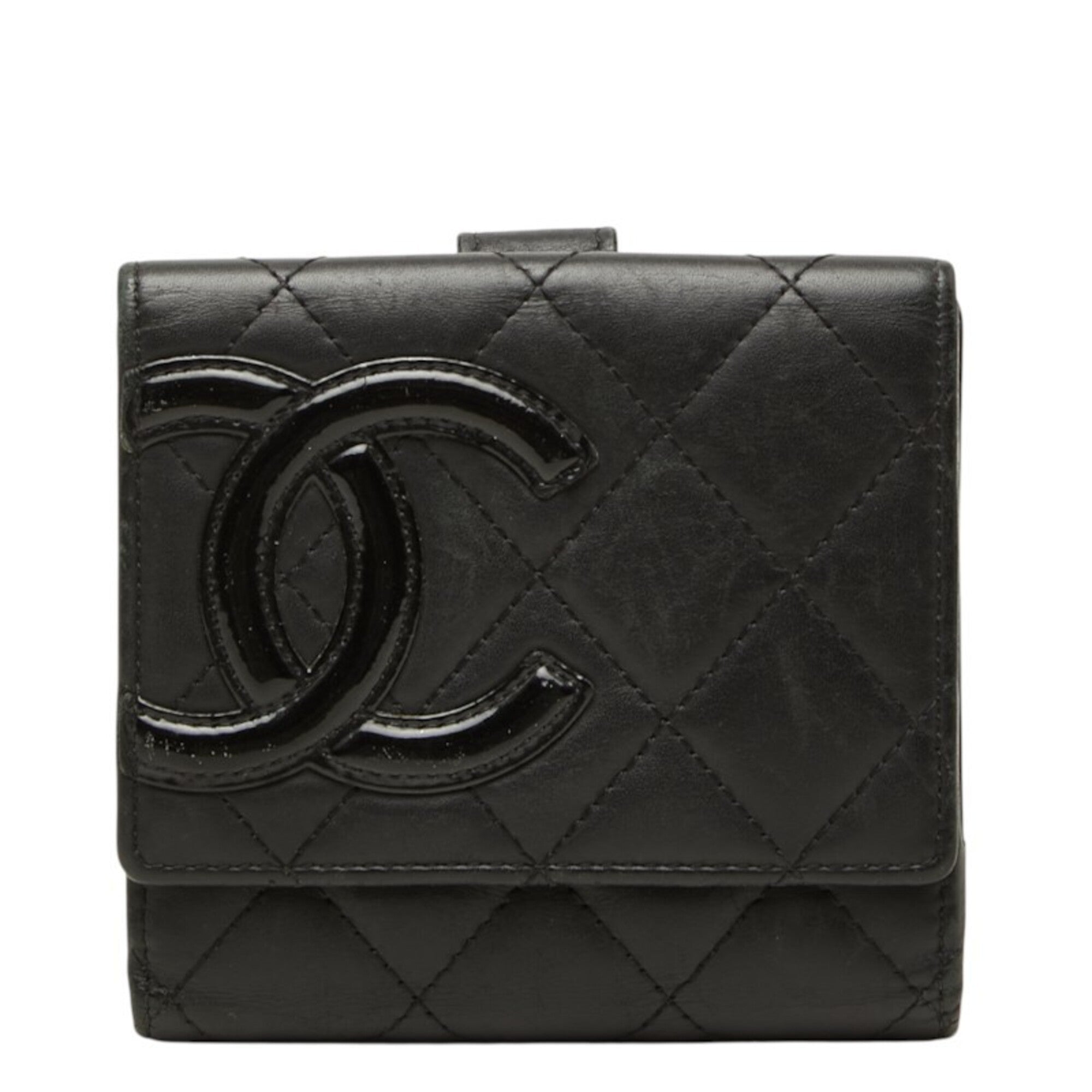 Chanel Black Leather Wallet (Bi-Fold) (Pre-Owned)