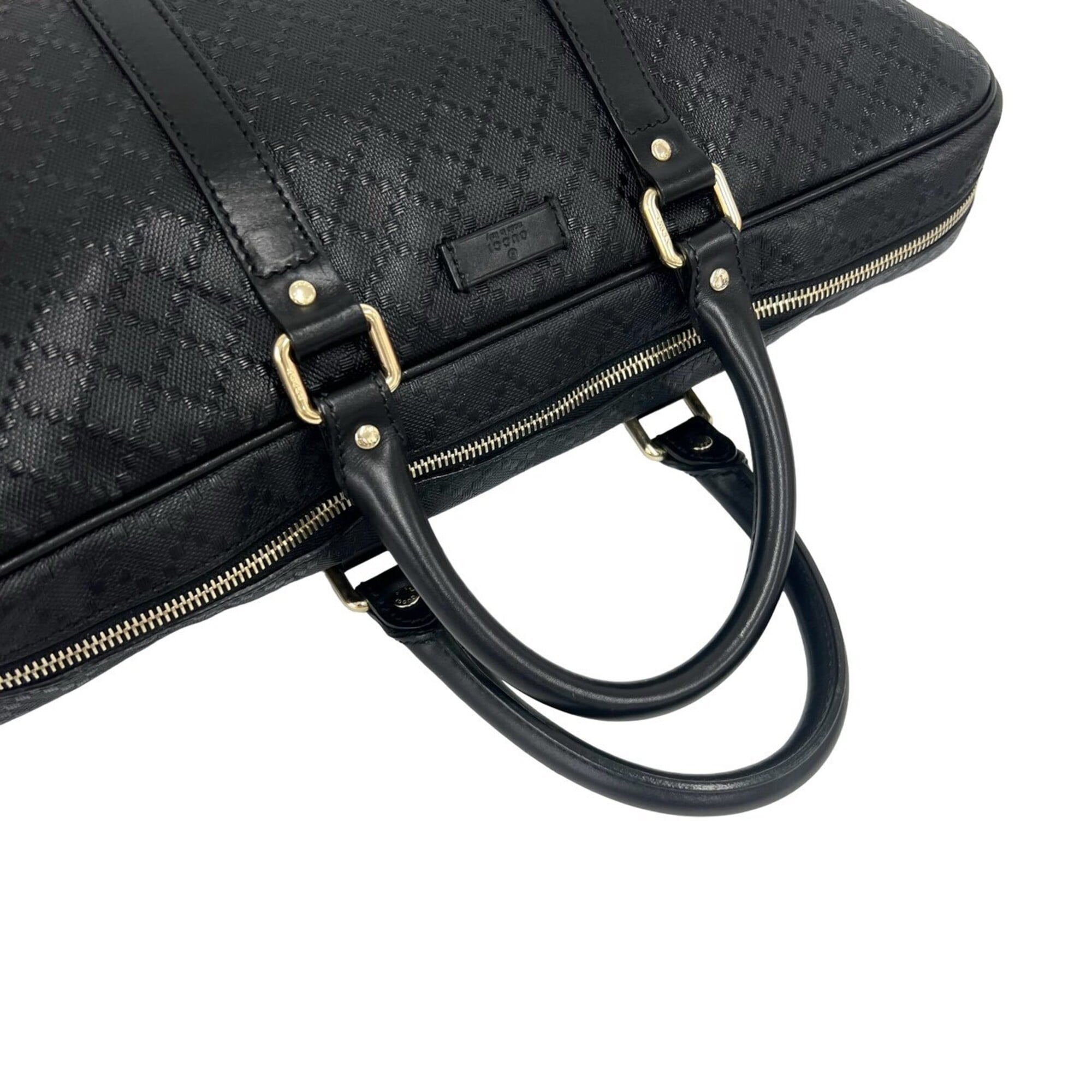 Gucci Black Leather Pvc Briefcase Shoulder Bag (Pre-Owned)