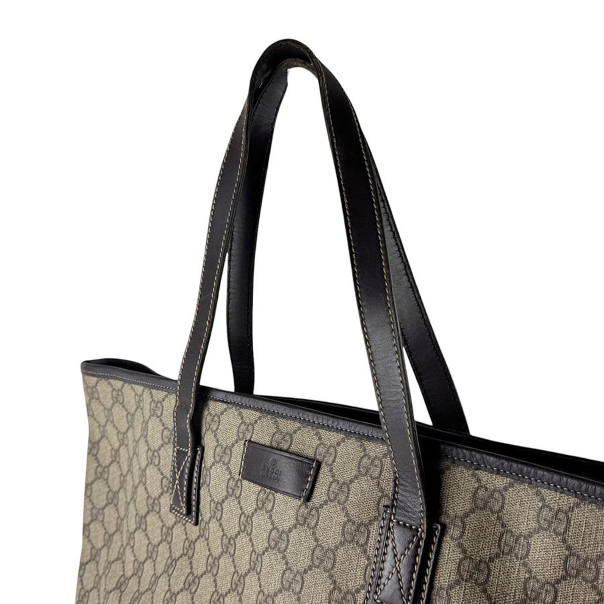Gucci Brown Gg Supreme Canvas Tote Bag (Pre-Owned)