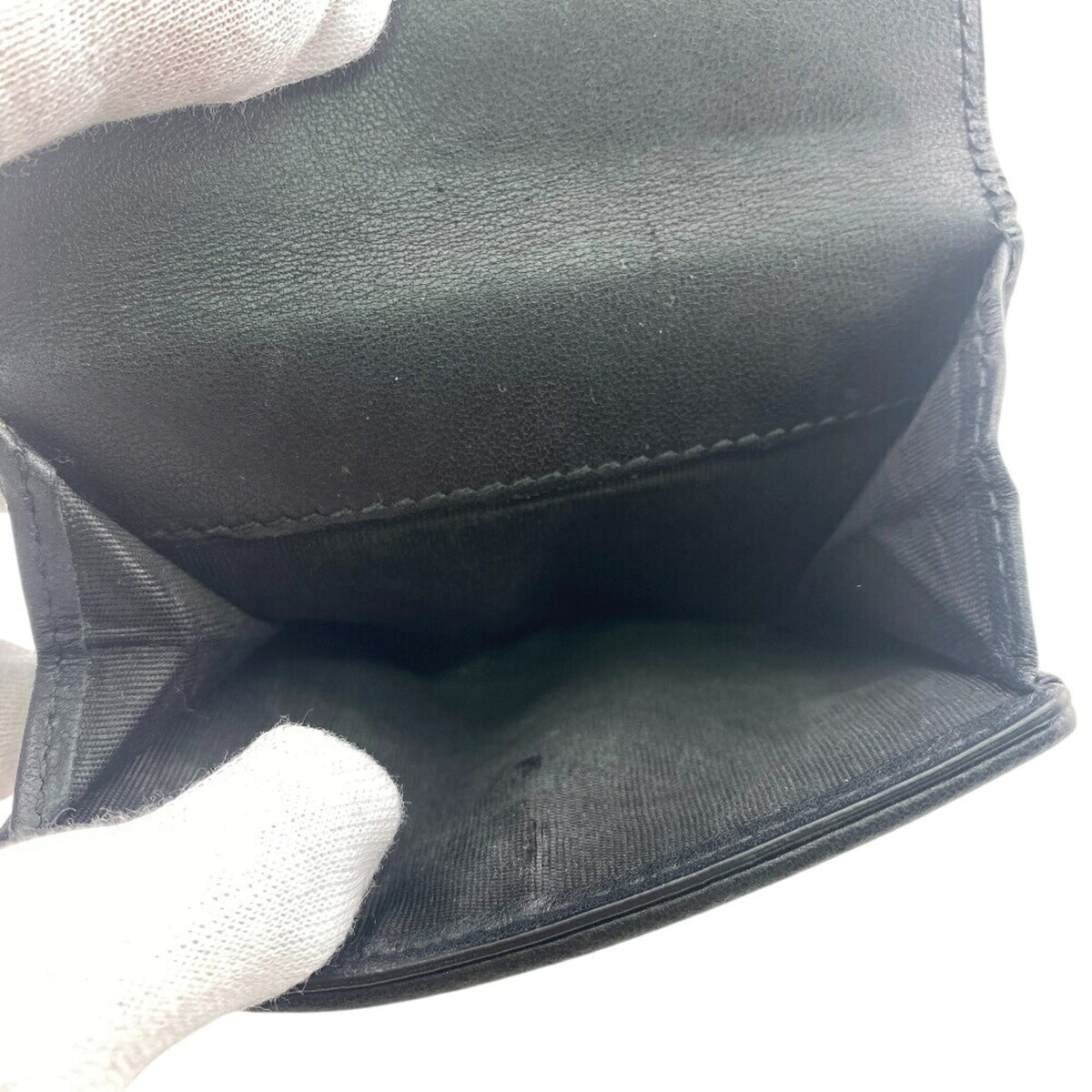 Christian Dior Black Leather Wallet (Tri-Fold) (Pre-Owned)