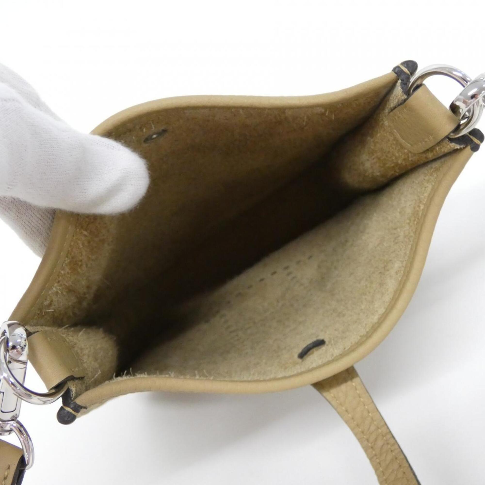 Hermes Beige Taurillon Clemence Leather Shoulder Bag (Pre-Owned)