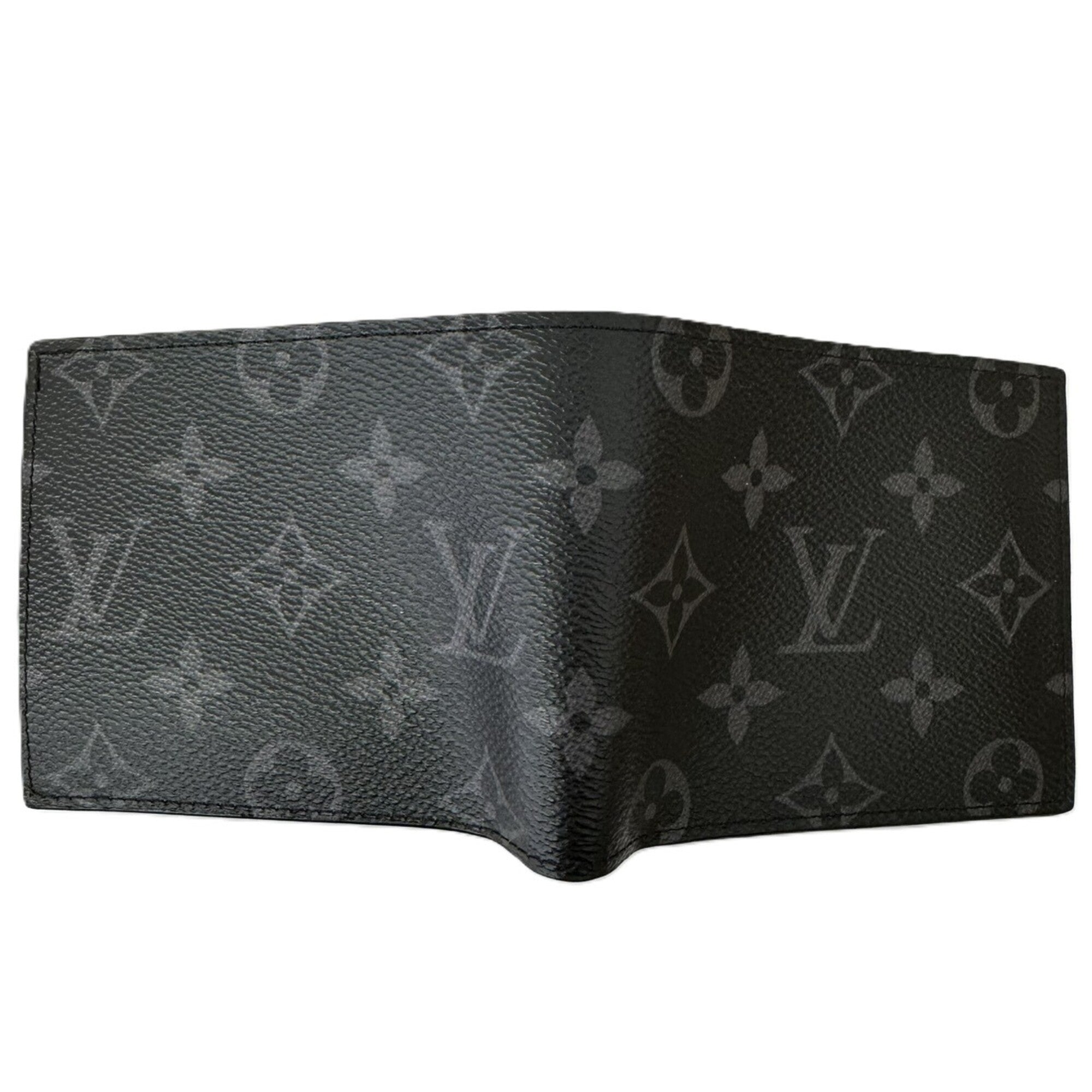 Louis Vuitton Monogram Eclipse Black Leather Wallet (Bi-Fold) (Pre-Owned)