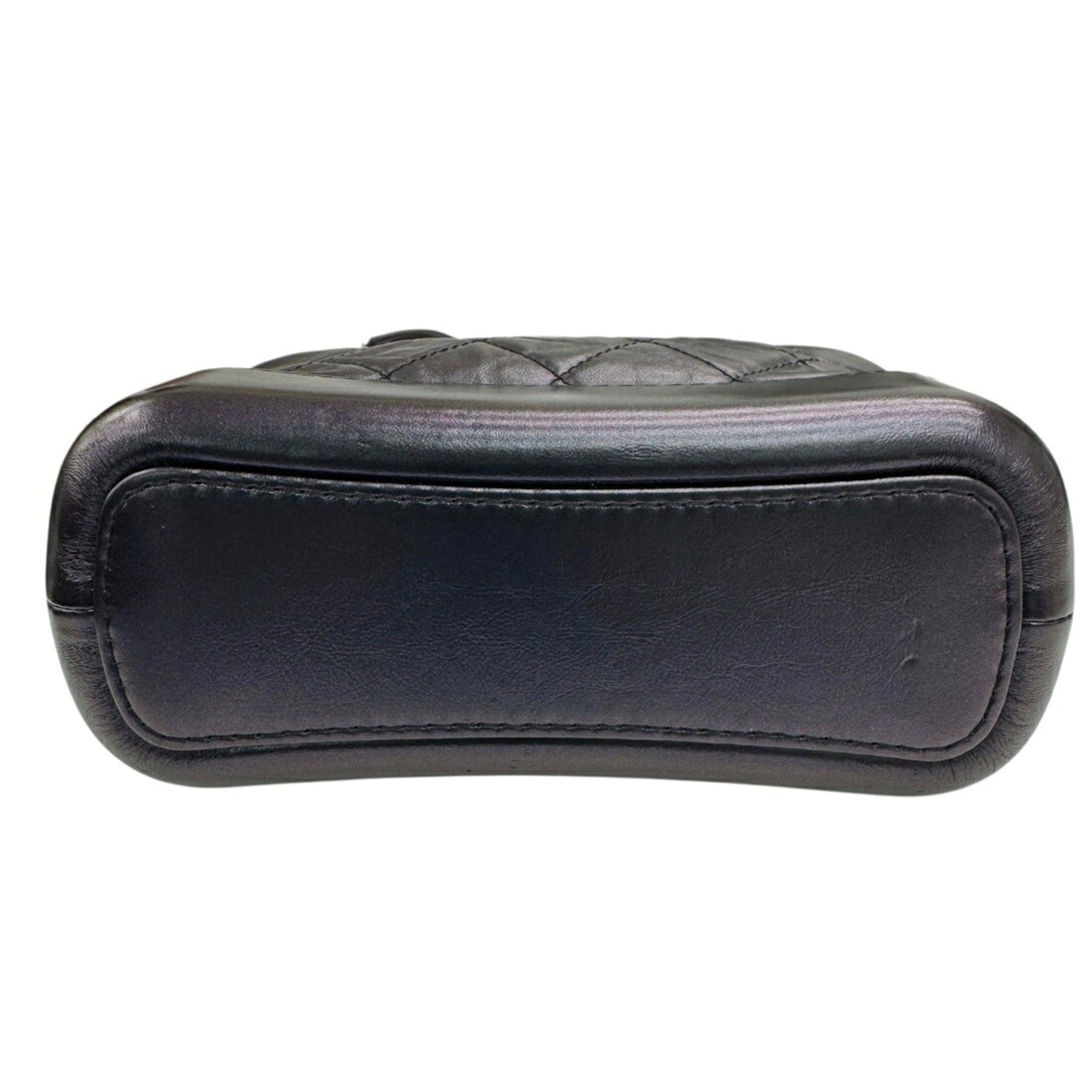 Chanel Metallic Black Leather Shoulder Bag (Pre-Owned)