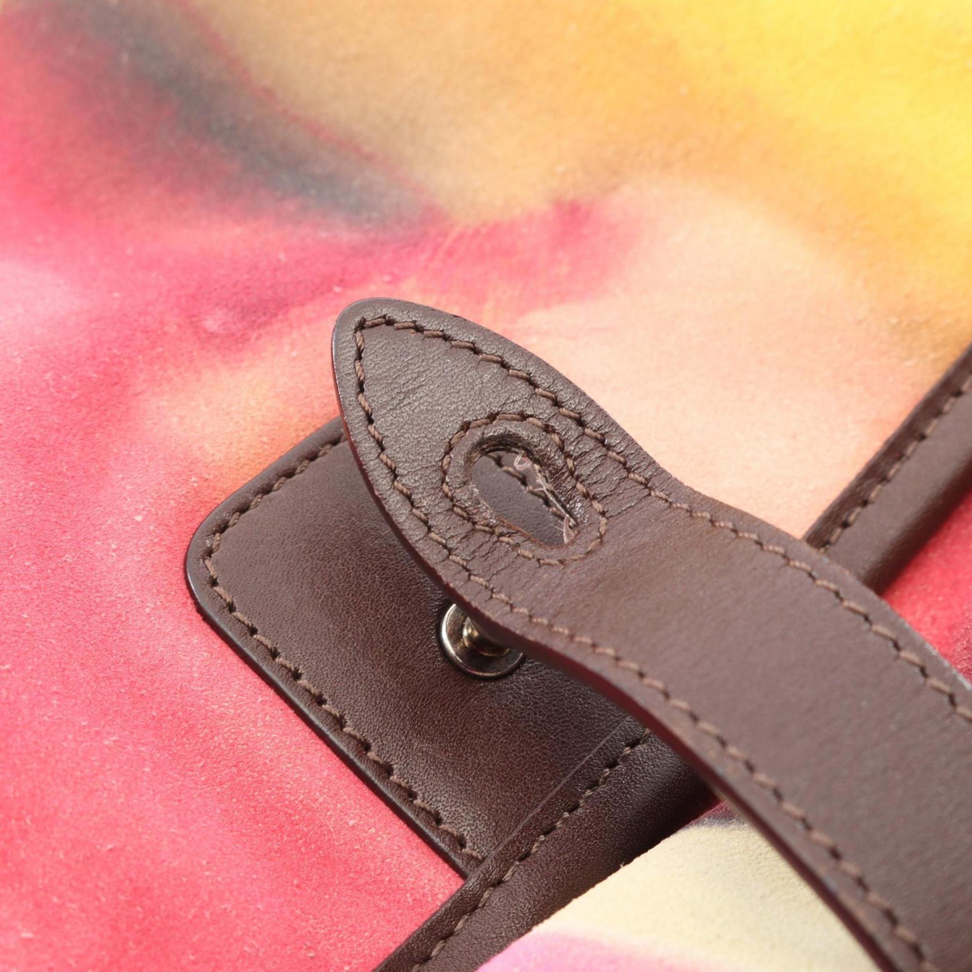 Chanel Brown Multi-Color Suede Leather Shoulder Bag (Pre-Owned)