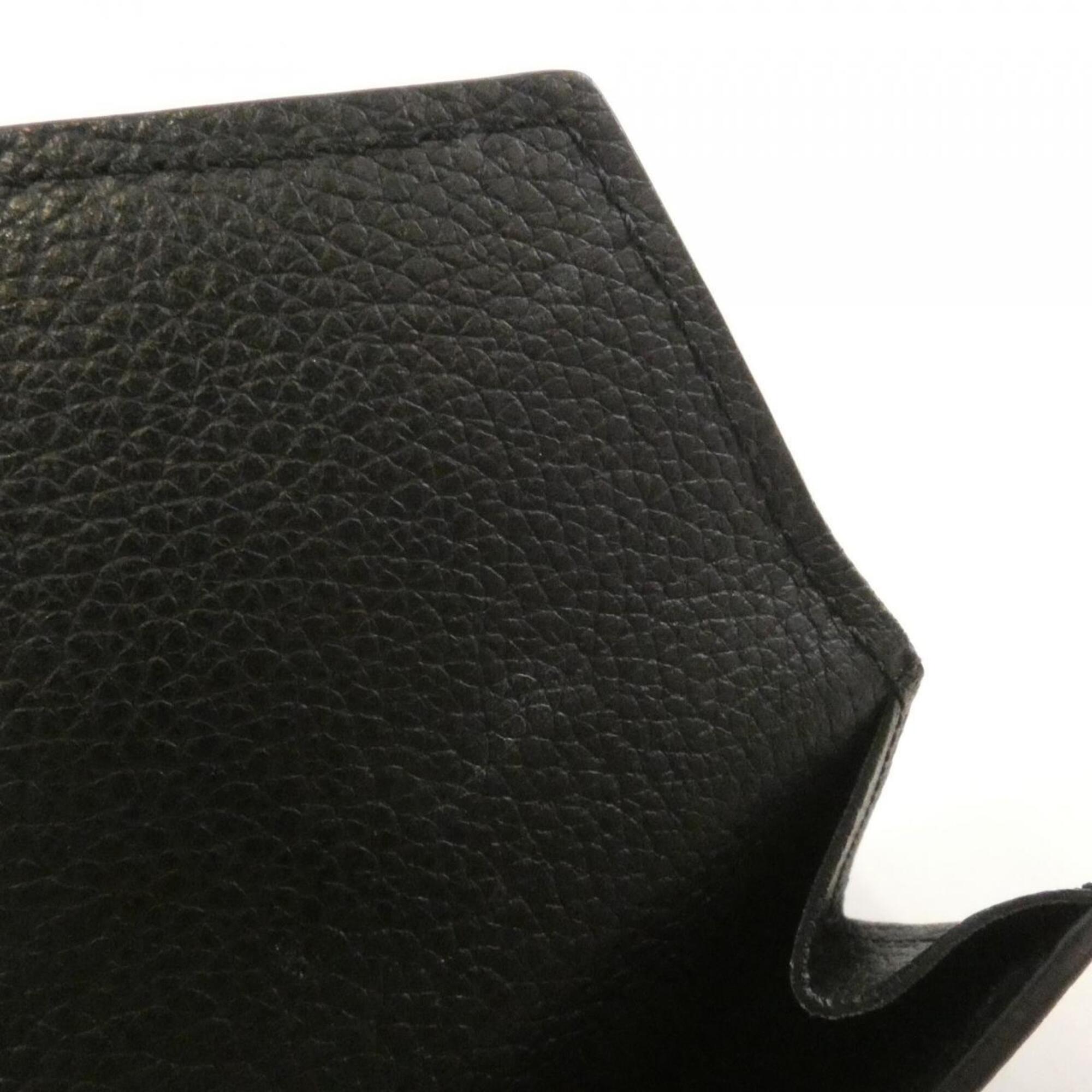 Louis Vuitton Black Leather Wallet (Tri-Fold) (Pre-Owned)