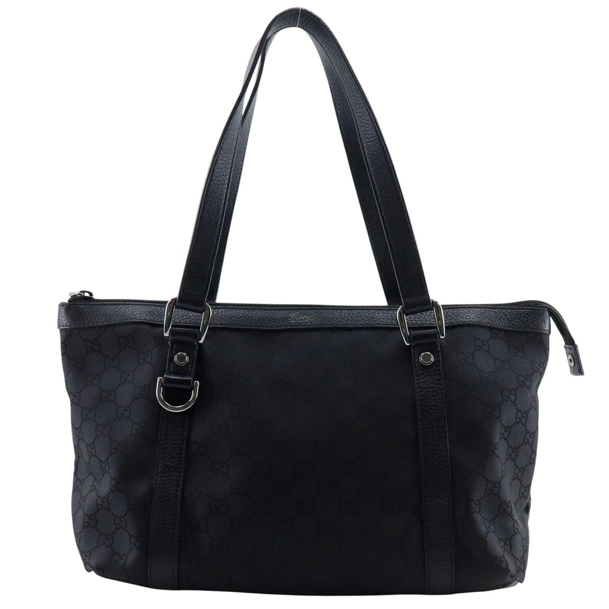 Gucci Black Nylon Canvas Tote Bag (Pre-Owned)