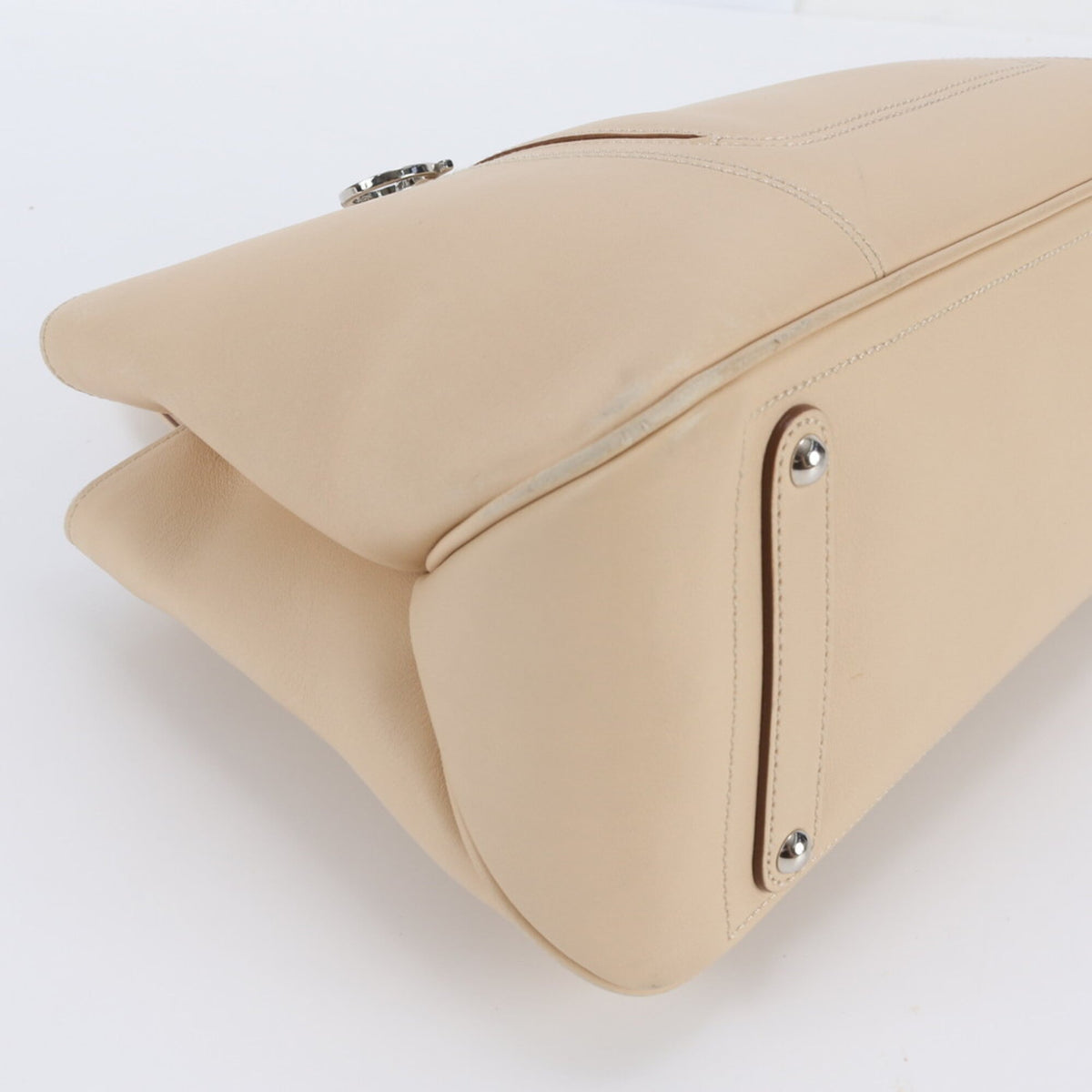 Salvatore Ferragamo Beige Leather Handbag Tote Bag (Pre-Owned)