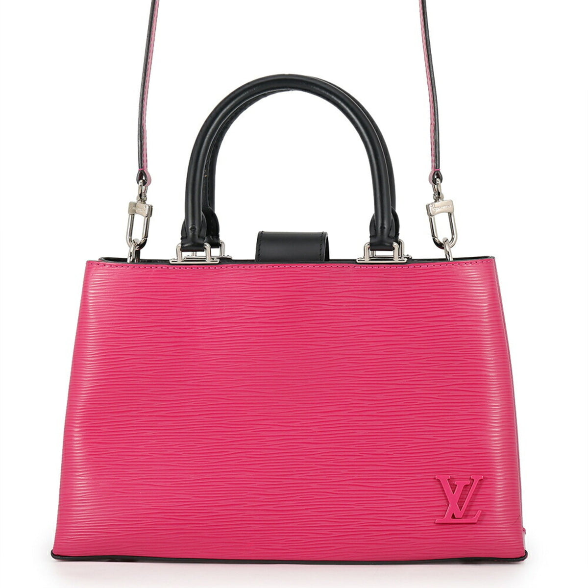 Louis Vuitton Epi Black Hot Pink Noir Epi Leather Handbag Shoulder Bag (Pre-Owned)