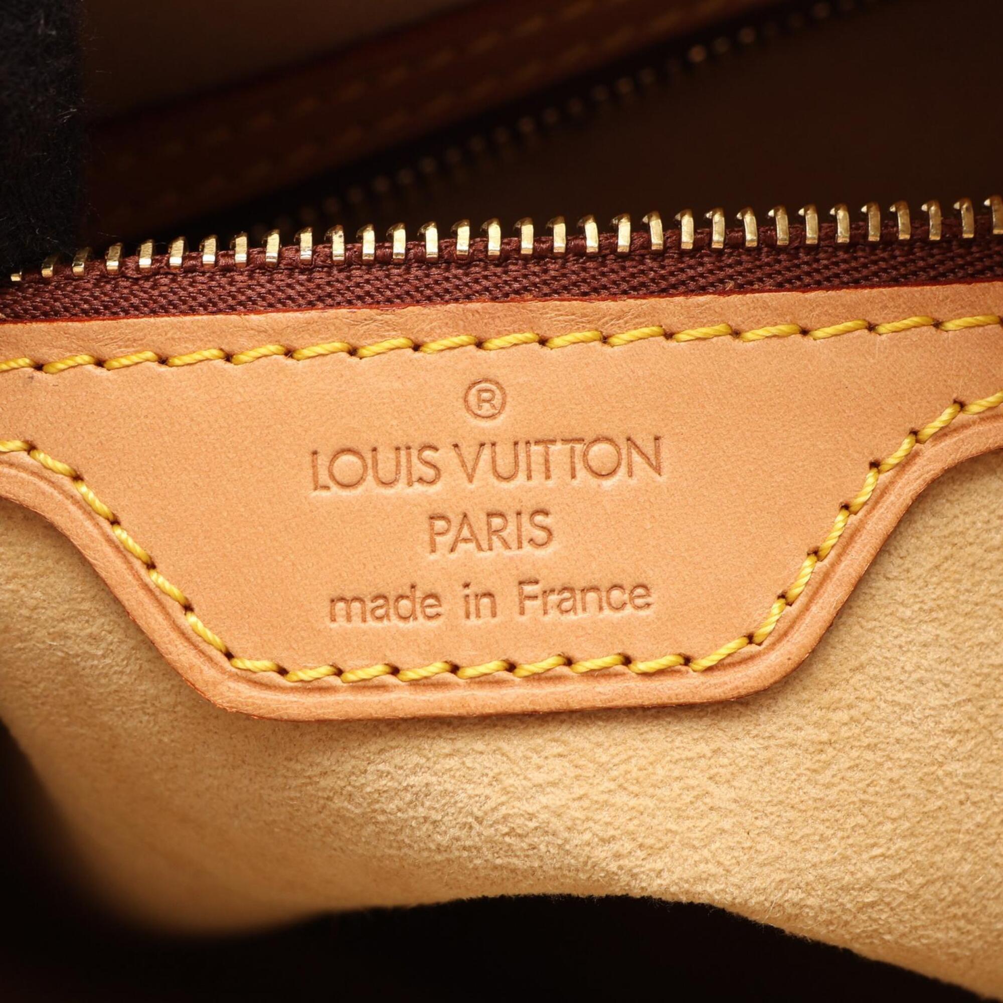 Louis Vuitton Brown Coated Canvas Monogram Leather Handbag Shoulder Bag (Pre-Owned)