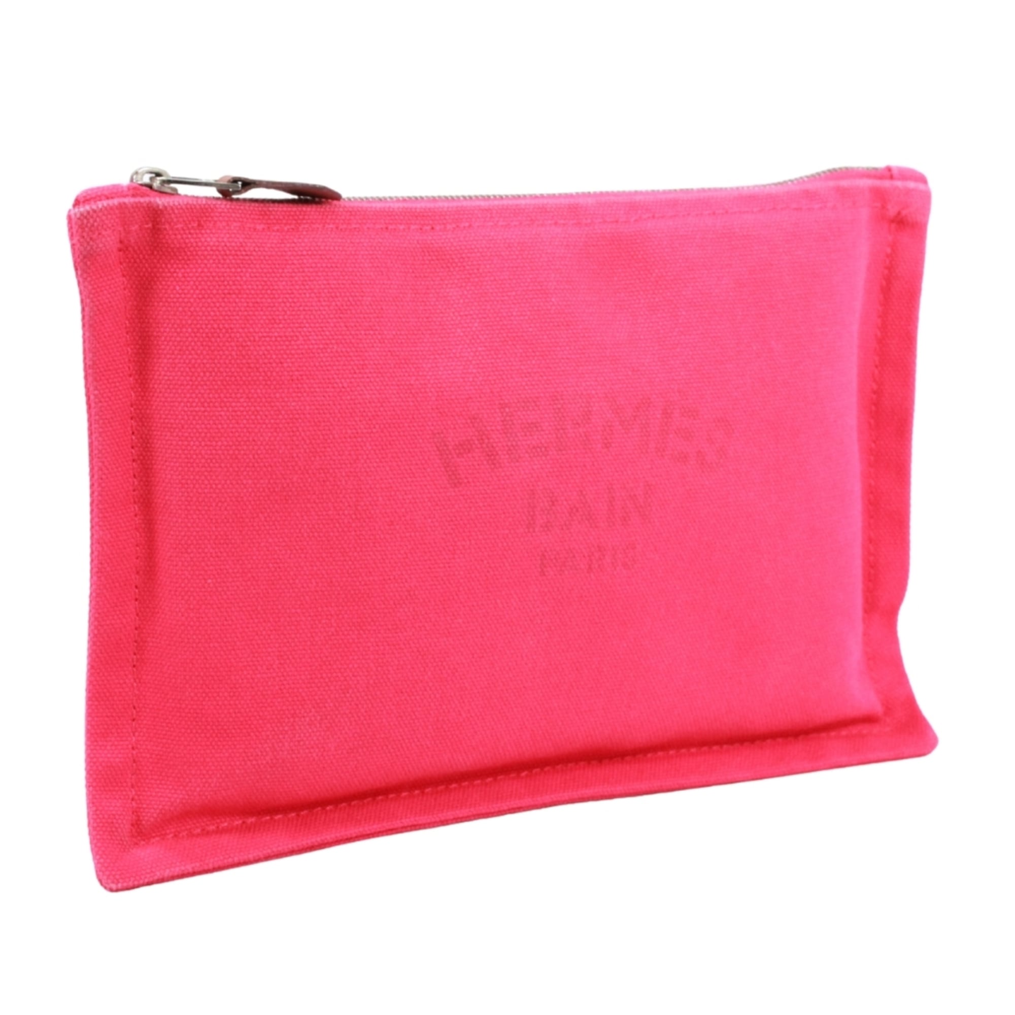 Hermes Pink Canvas Pouch (Pre-Owned)
