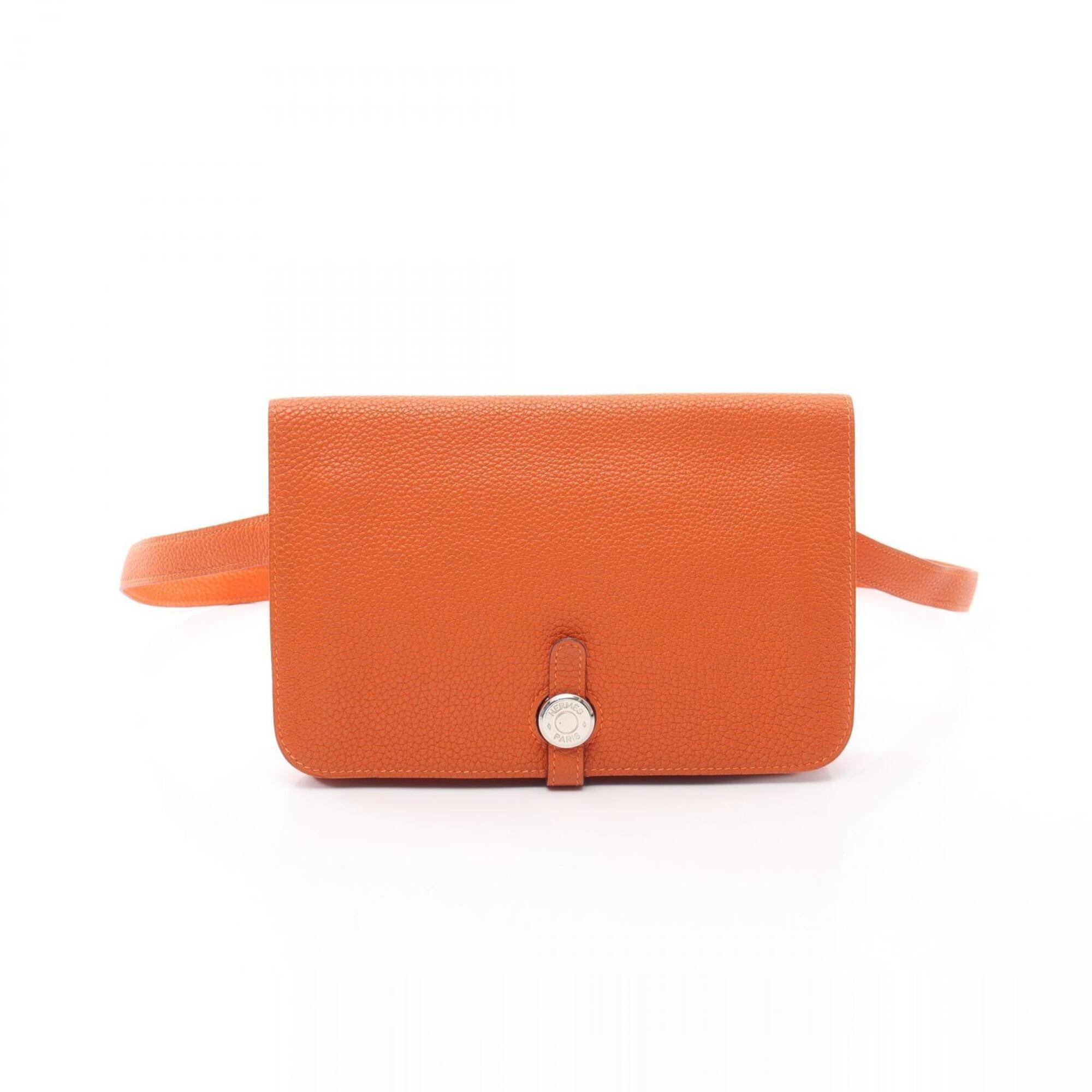 Hermes Orange Togo Leather Fanny Pack Handbag (Pre-Owned)