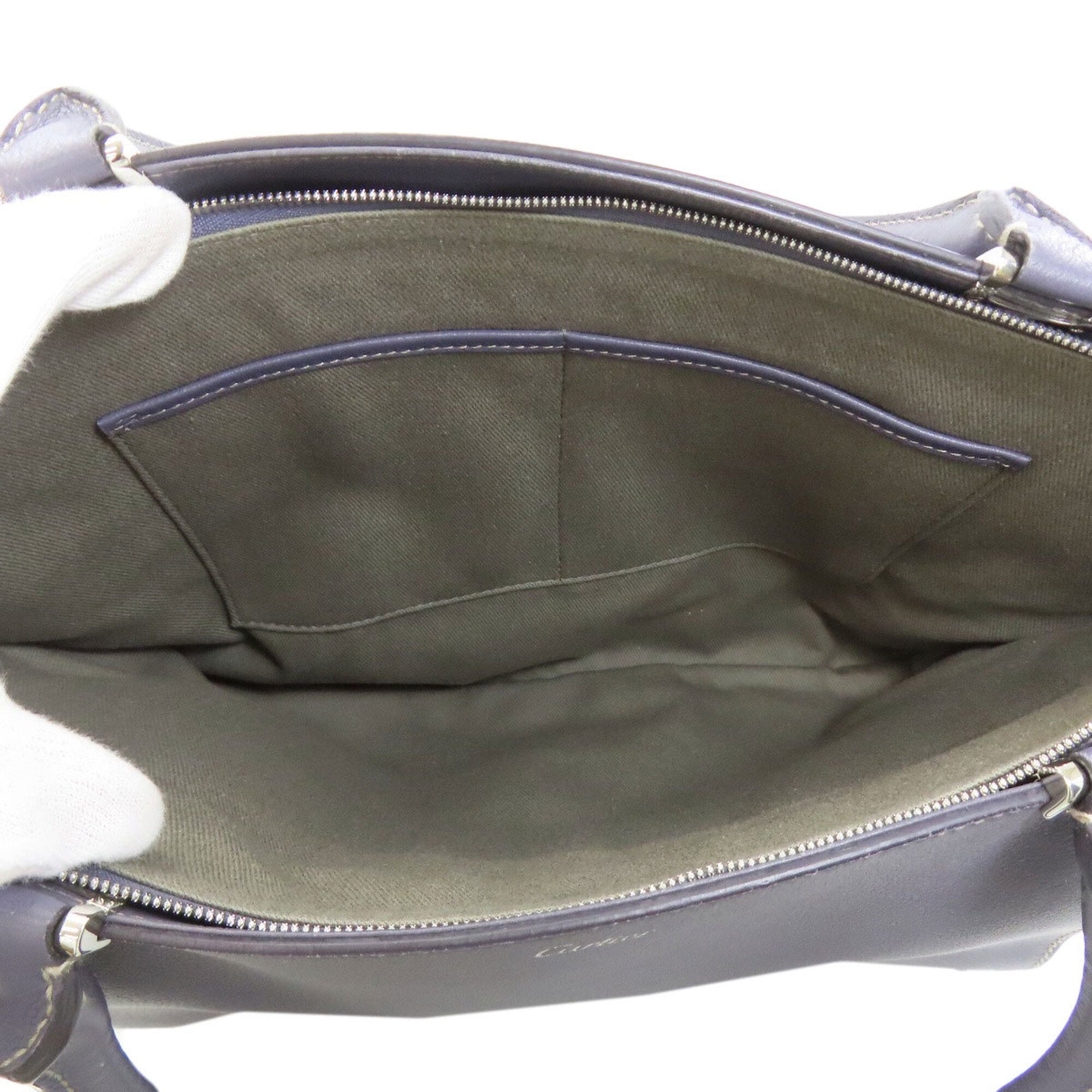 Cartier Blue Leather Tote Bag (Pre-Owned)