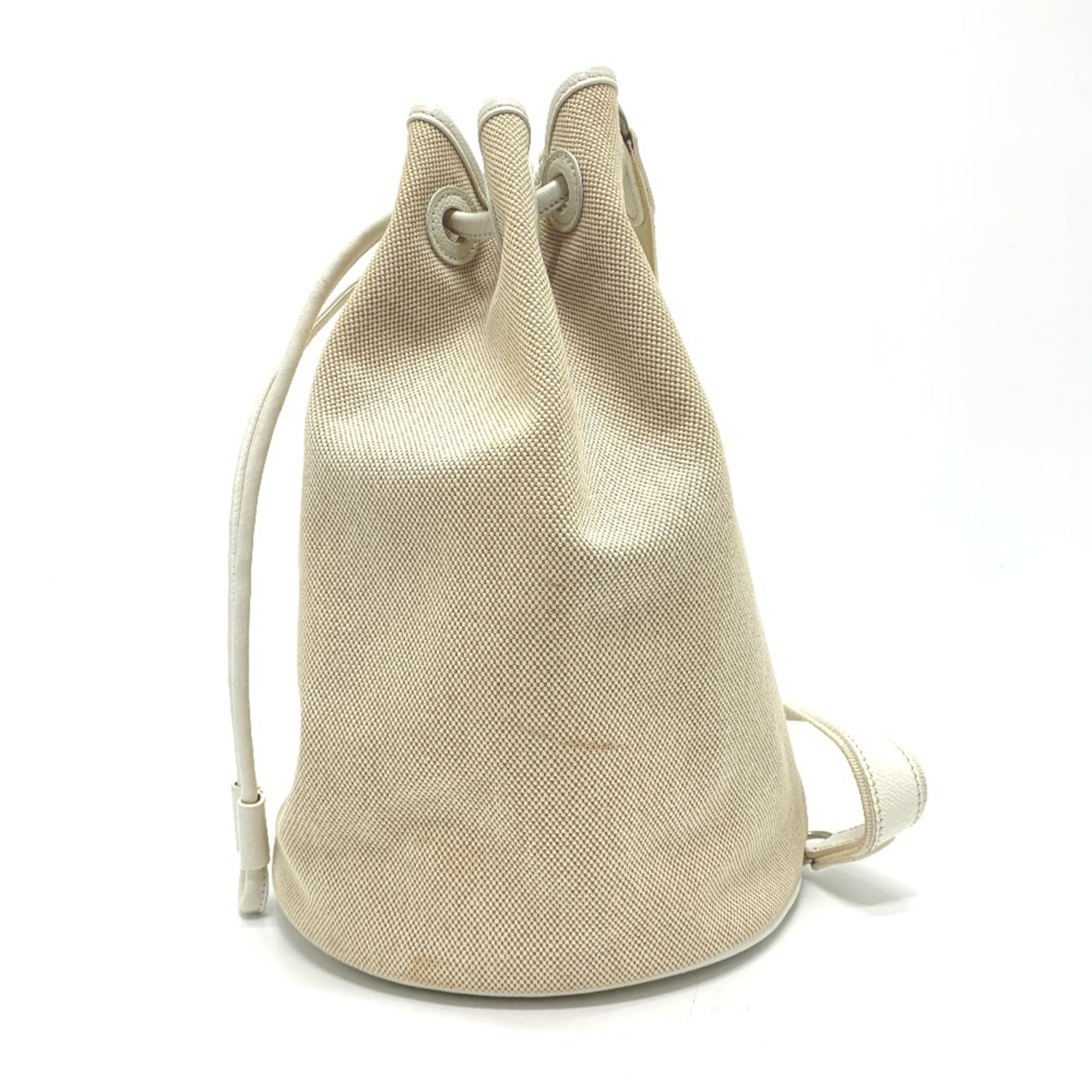 Hermes Ivory Toile Officier Leather Shoulder Bag (Pre-Owned)