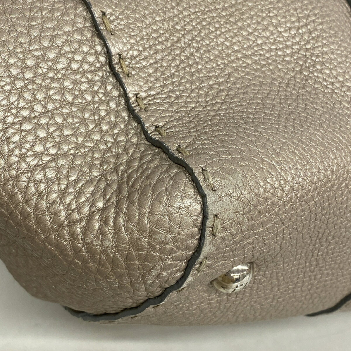 Fendi Grayish Leather Tote Bag (Pre-Owned)