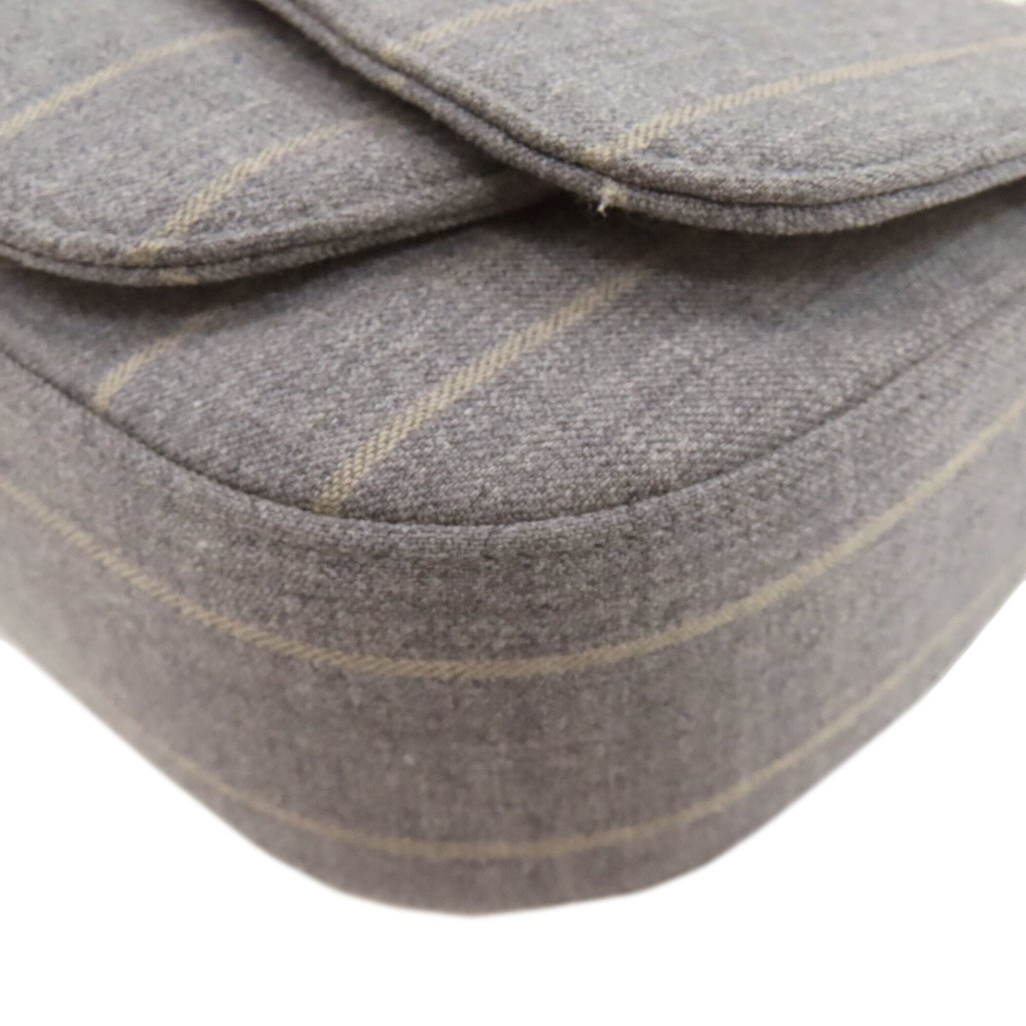 Bally Gray Canvas Shoulder Bag (Pre-Owned)
