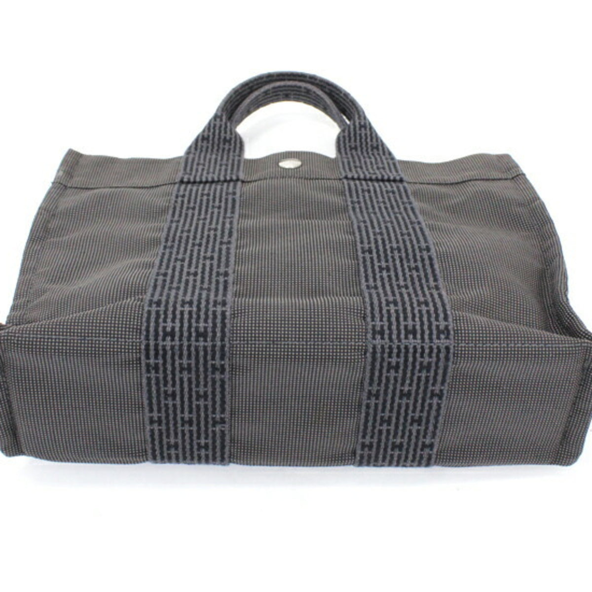 Hermes Her Line Gray Canvas Handbag (Pre-Owned)