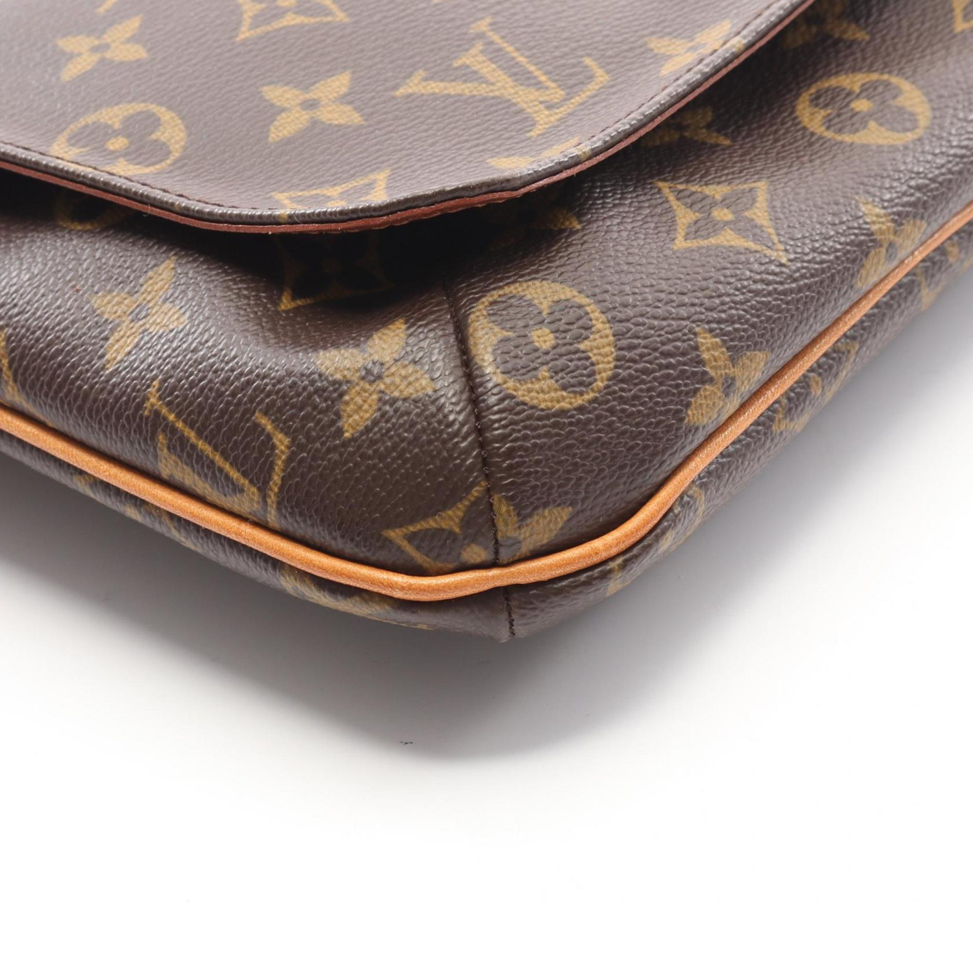 Louis Vuitton Monogram Brown Coated Canvas Leather Shoulder Bag (Pre-Owned)