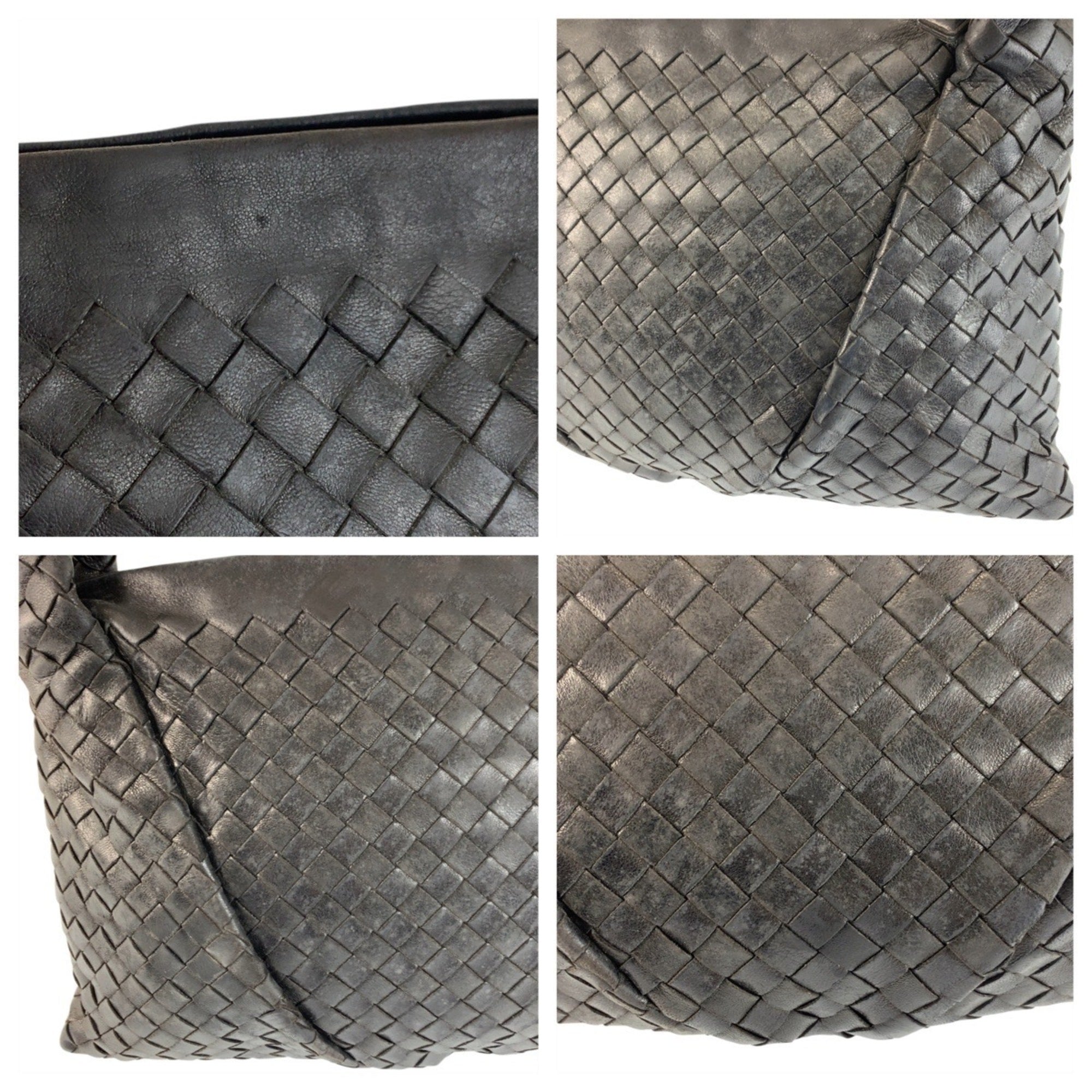 Bottega Veneta Black Leather Shoulder Bag (Pre-Owned)