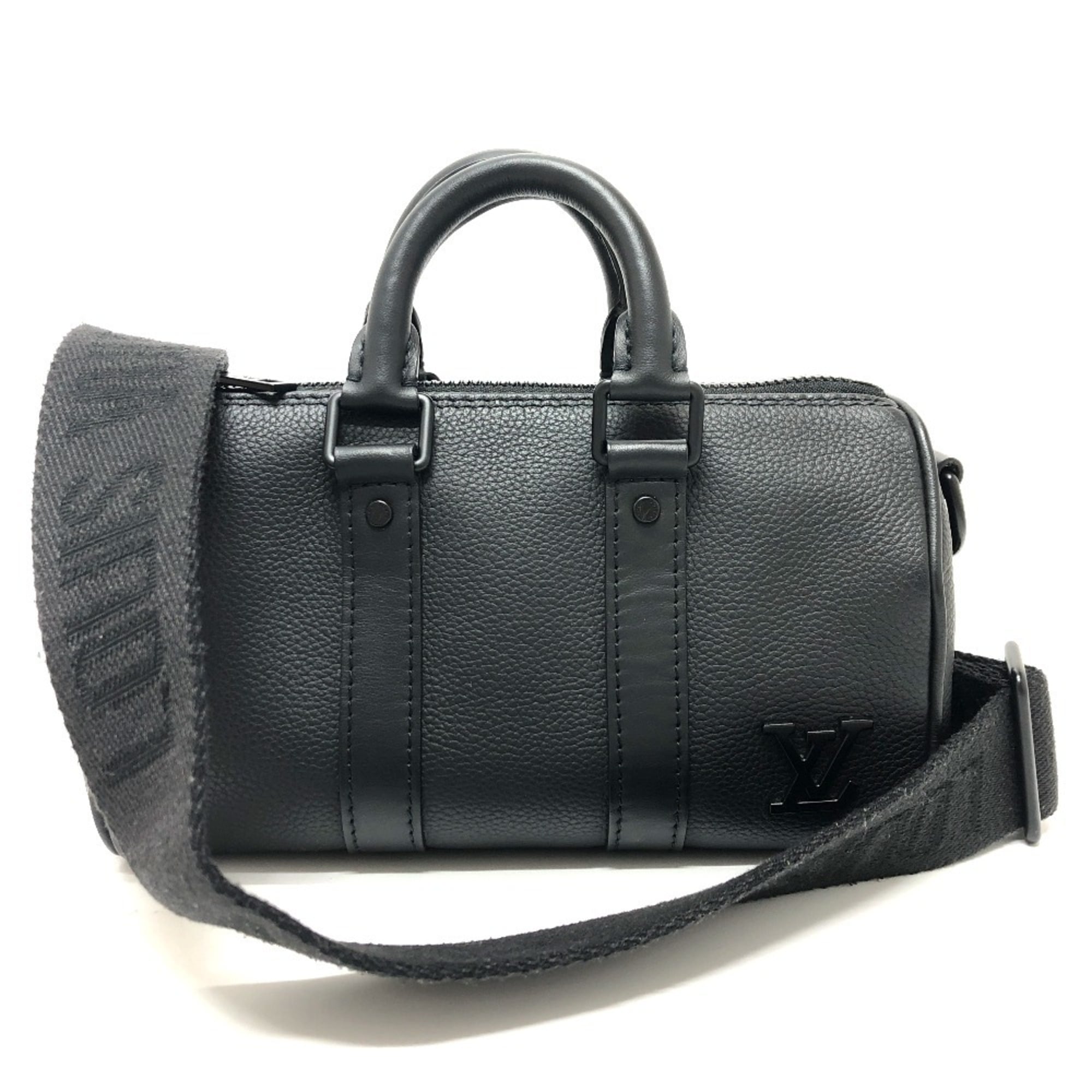 Louis Vuitton Black Leather Boston Bag Shoulder Bag (Pre-Owned)