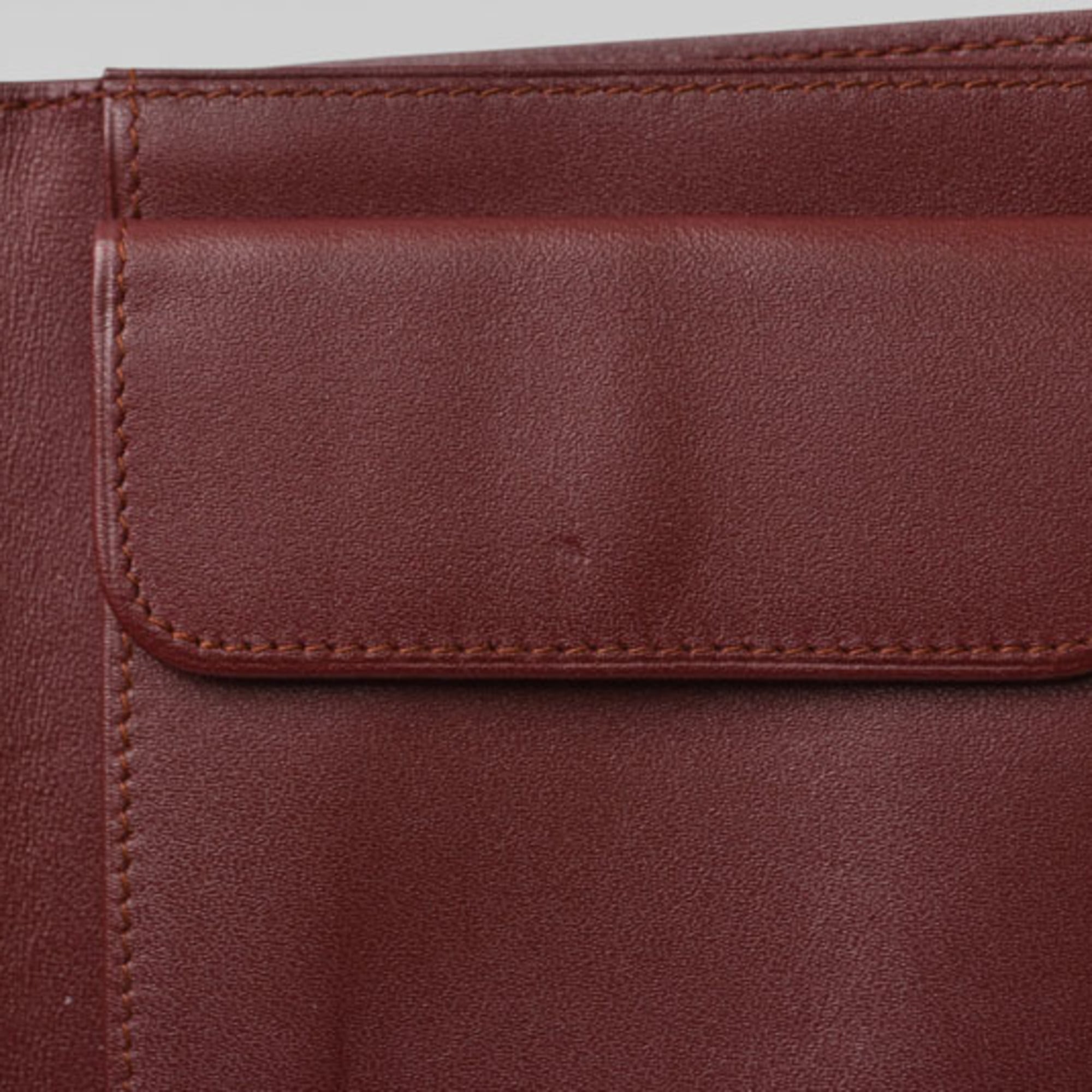 Cartier Must Bordeaux Leather Wallet (Bi-Fold) (Pre-Owned)