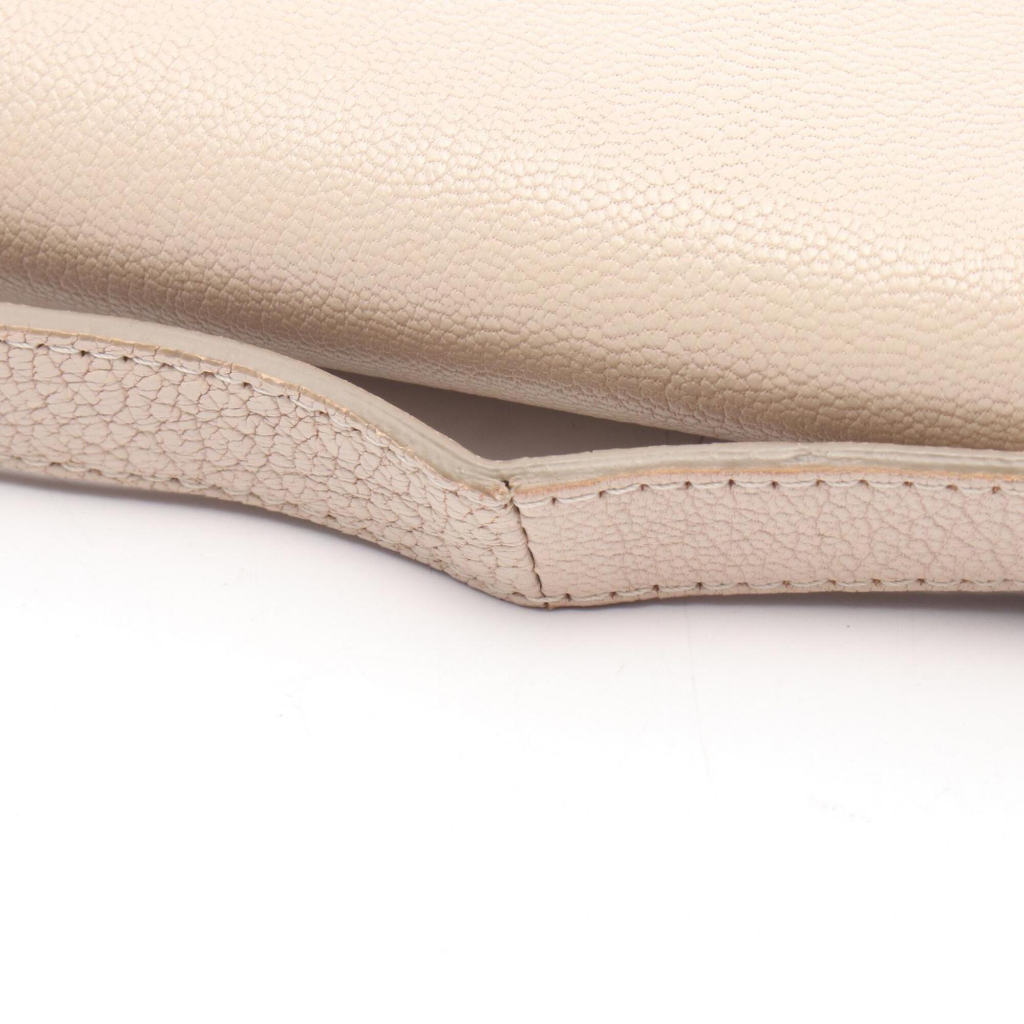 Burberry Ivory Leather Handbag Shoulder Bag (Pre-Owned)