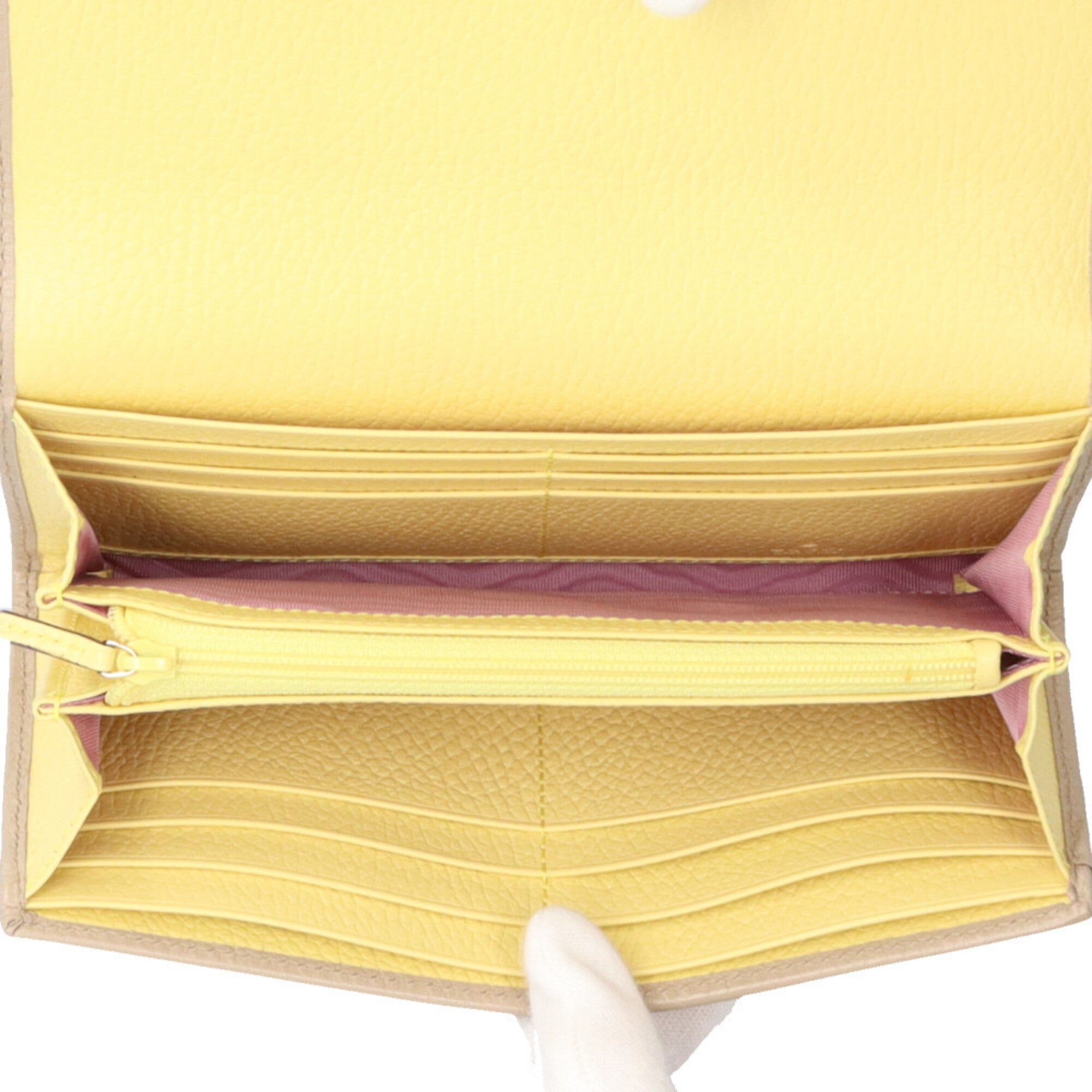 Gucci Beige Purple Yellow Leather Coin Purse/Coin Case (Pre-Owned)
