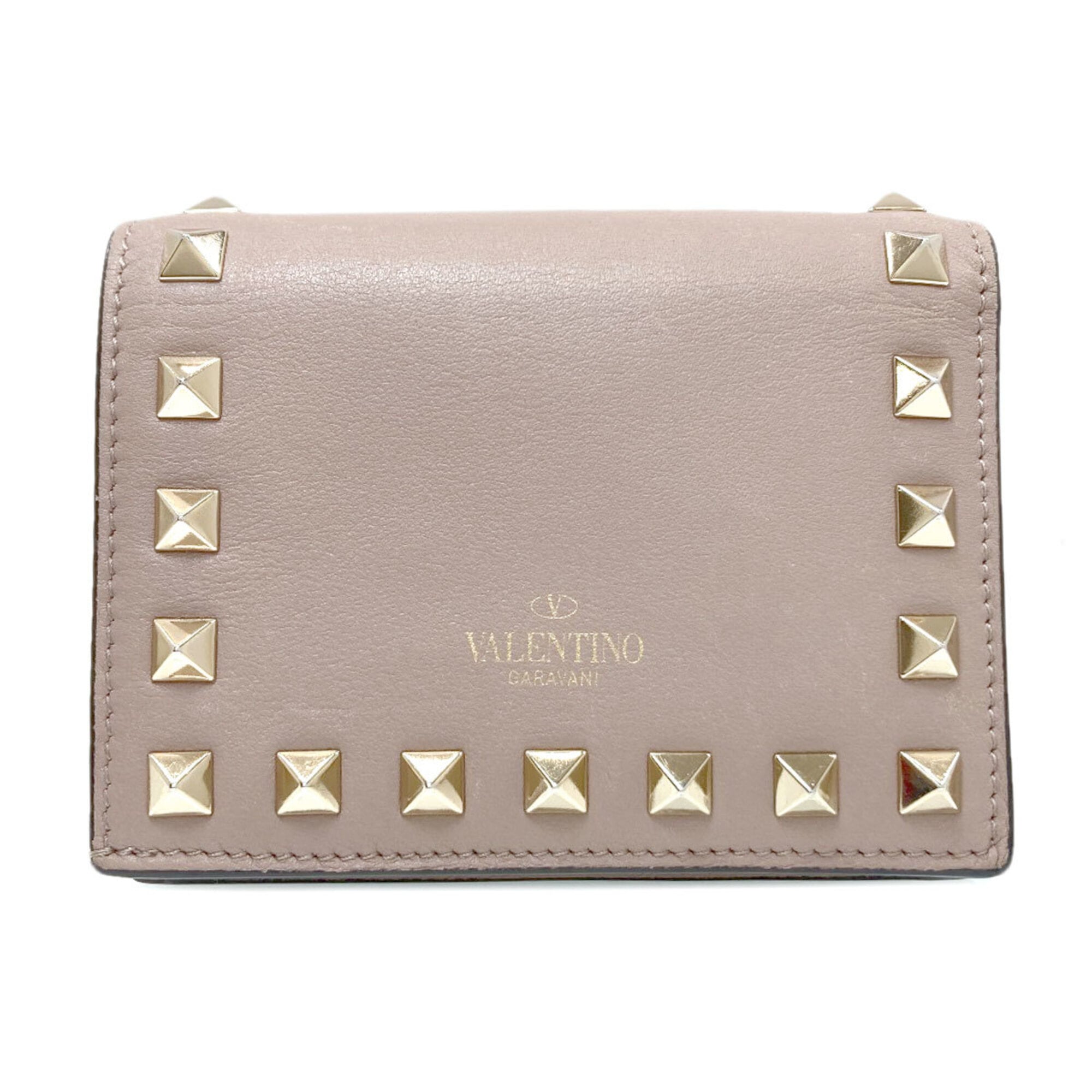 Valentino Beige Leather Wallet (Bi-Fold) (Pre-Owned)