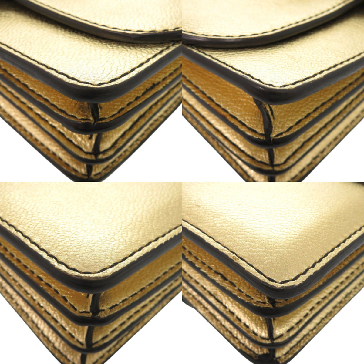 Burberry Gold Metallic Leather Shoulder Bag (Pre-Owned)