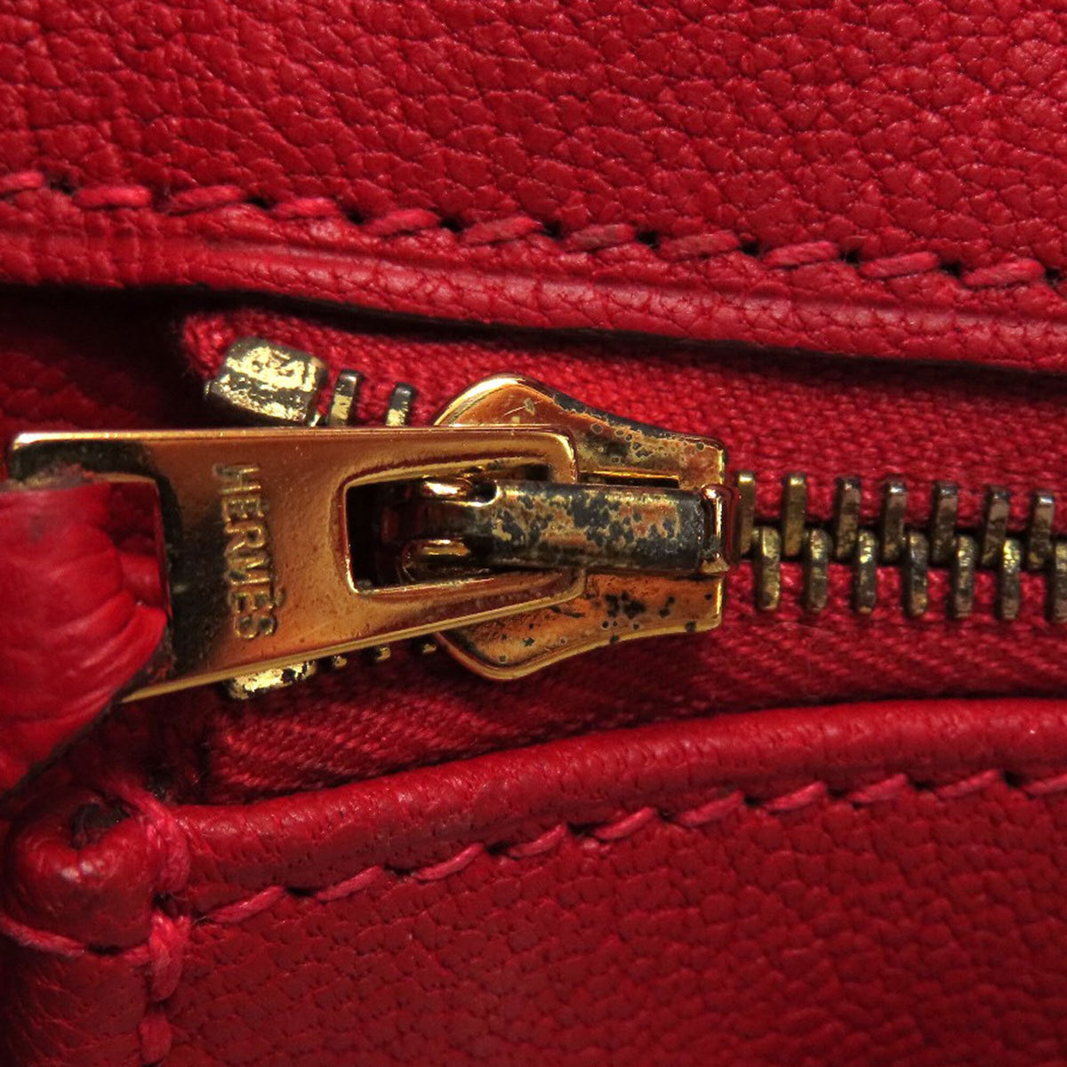 Hermes Red Color Rouge Casaque Epsom Leather Handbag (Pre-Owned)